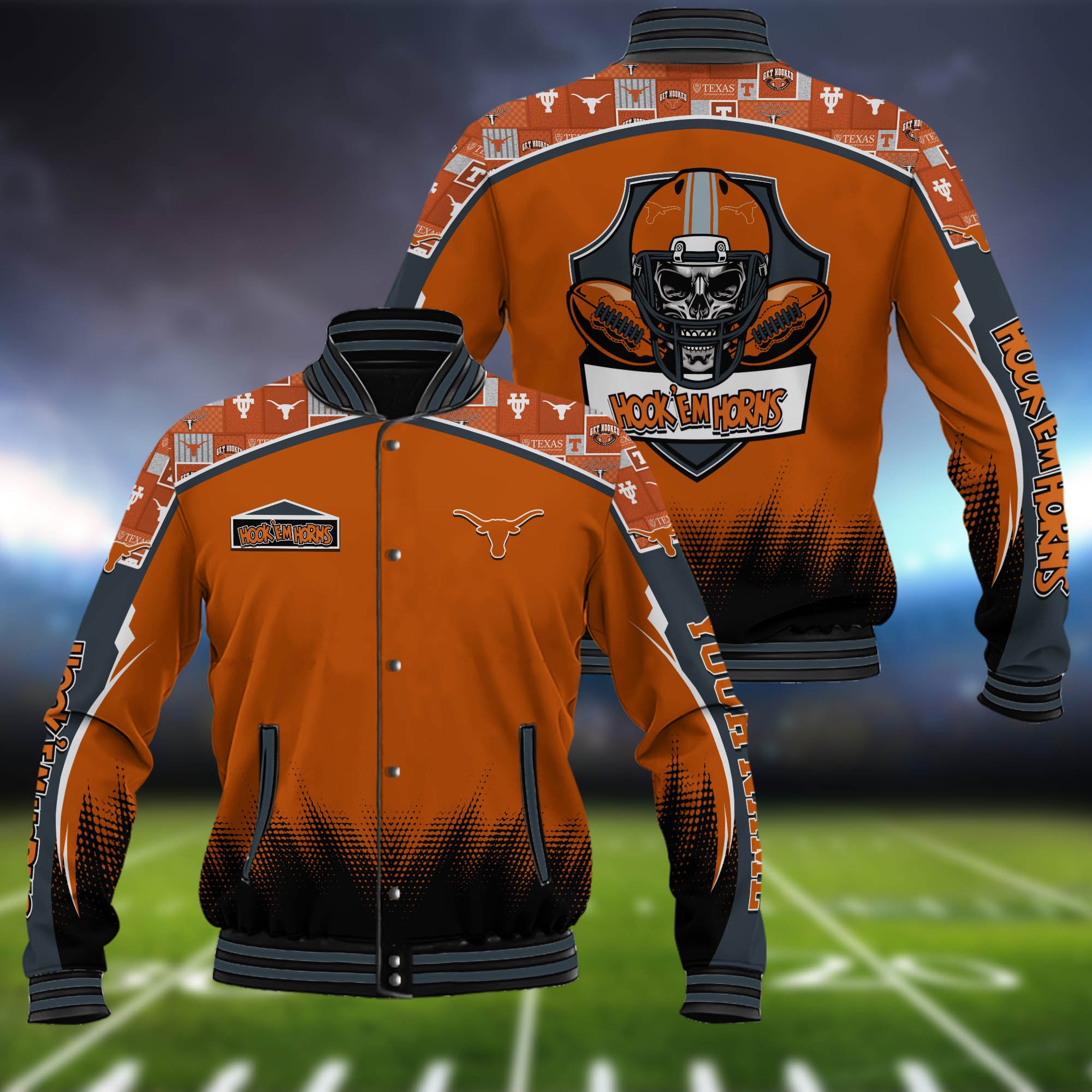 Texas Longhorns Baseball Jacket Custom Name, Sport Team Jacket, Sport Gifts ETHY-0115485A