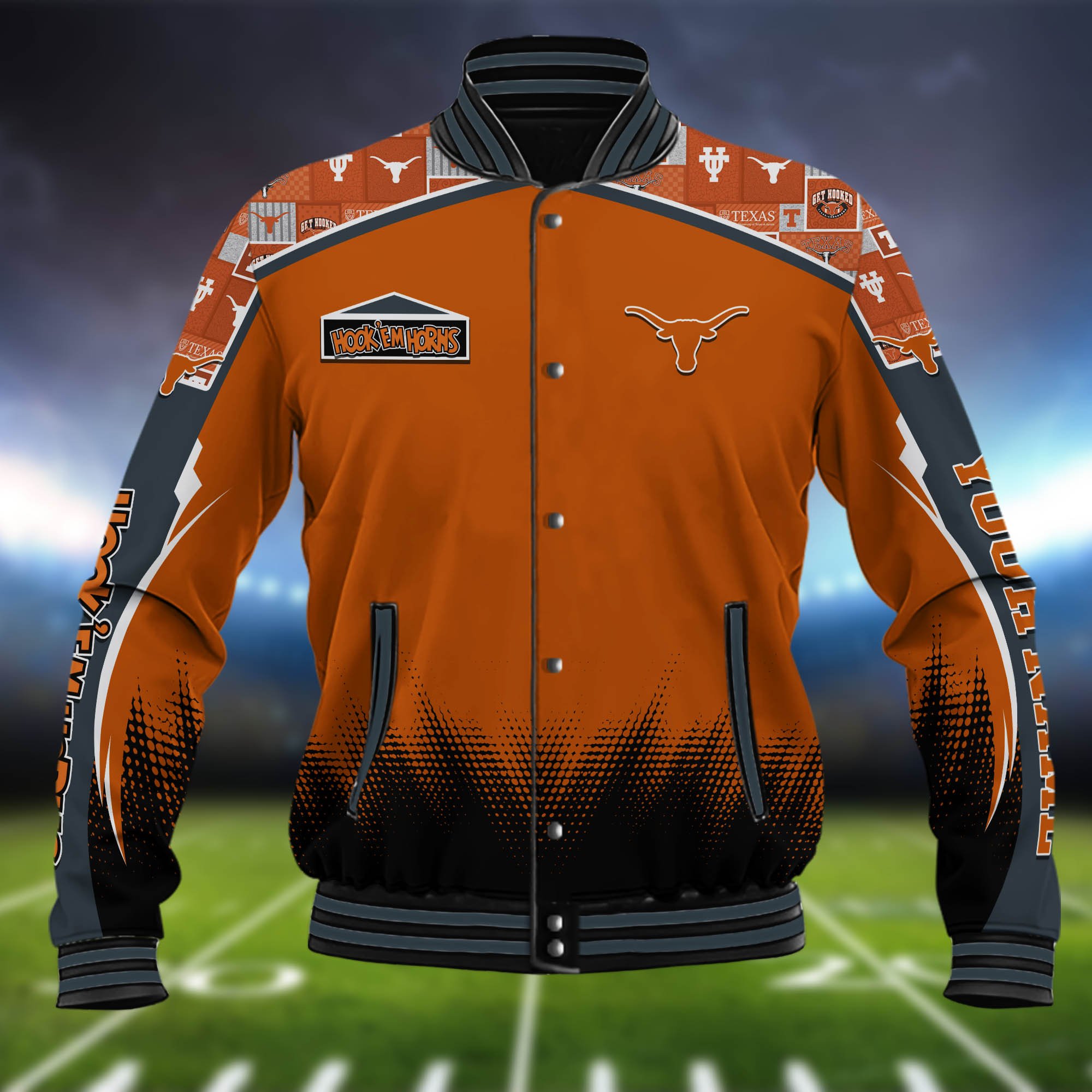 Alternative view of Texas Longhorns Baseball Jacket Custom Name, Sport Team Jacket, Sport Gifts ETHY-0115485A