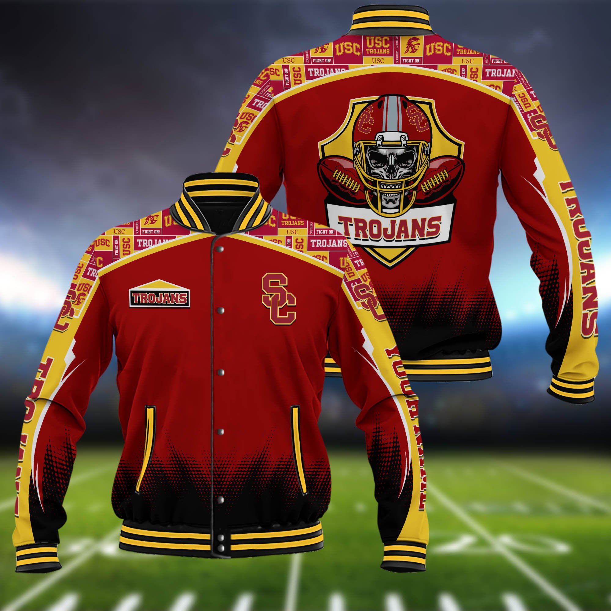 USC Trojans Baseball Jacket Custom Name, Sport Team Jacket, Sport Gifts ETHY-0115485A