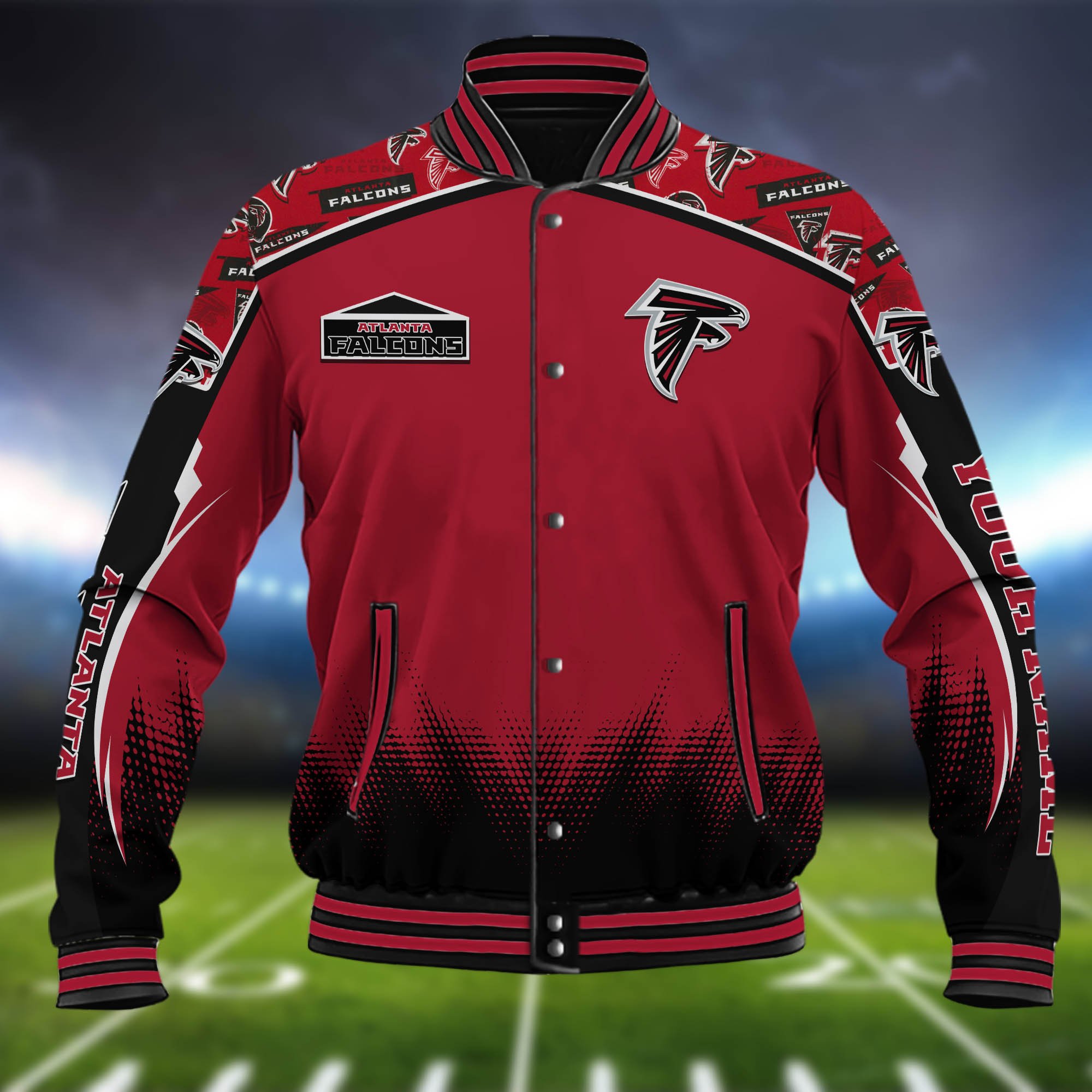 Alternative view of Atlanta Falcons Baseball Jacket Custom Name, Sport Team Jacket, Sport Gifts ETHY-0115485