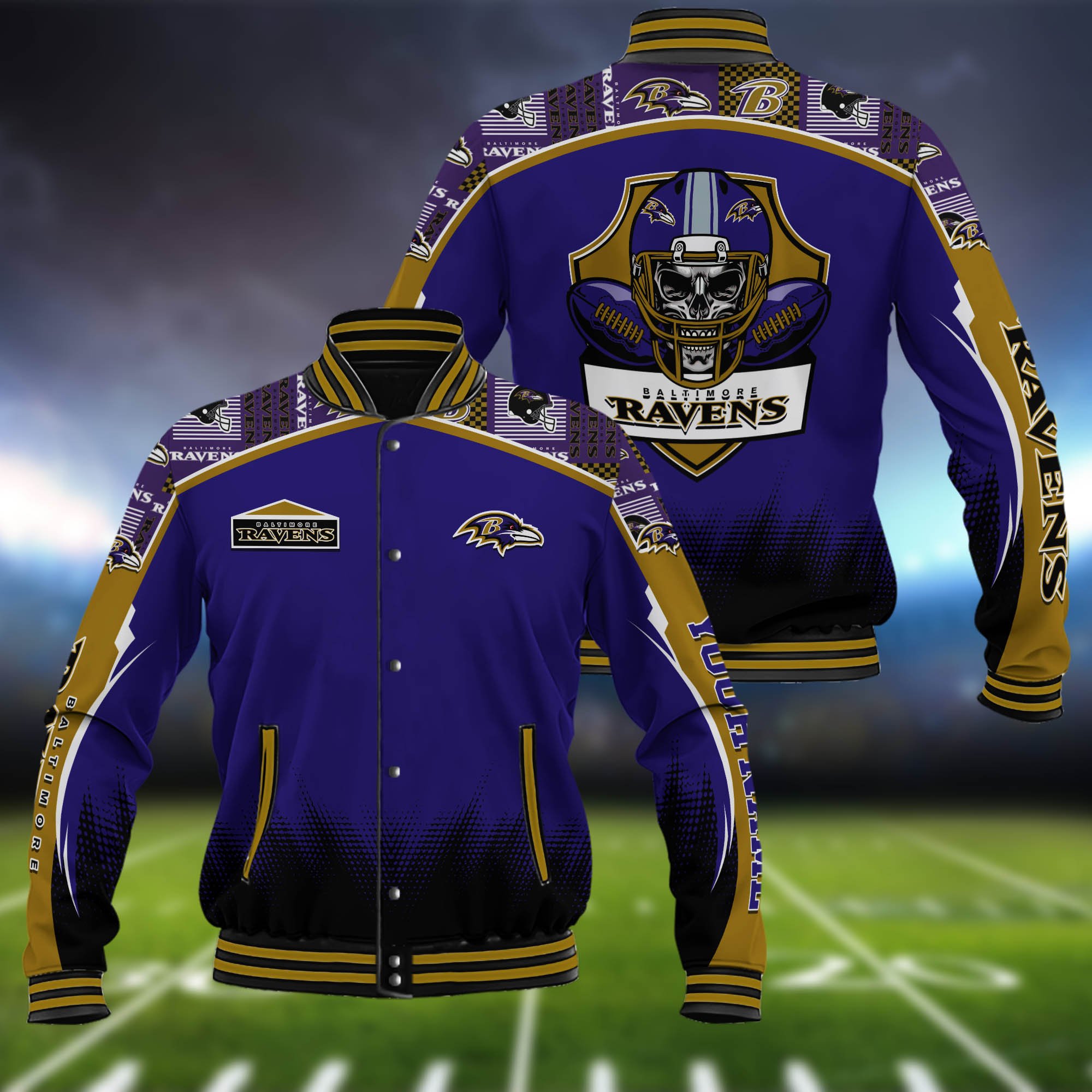 Baltimore Ravens Baseball Jacket Custom Name, Sport Team Jacket, Sport Gifts ETHY-0115485