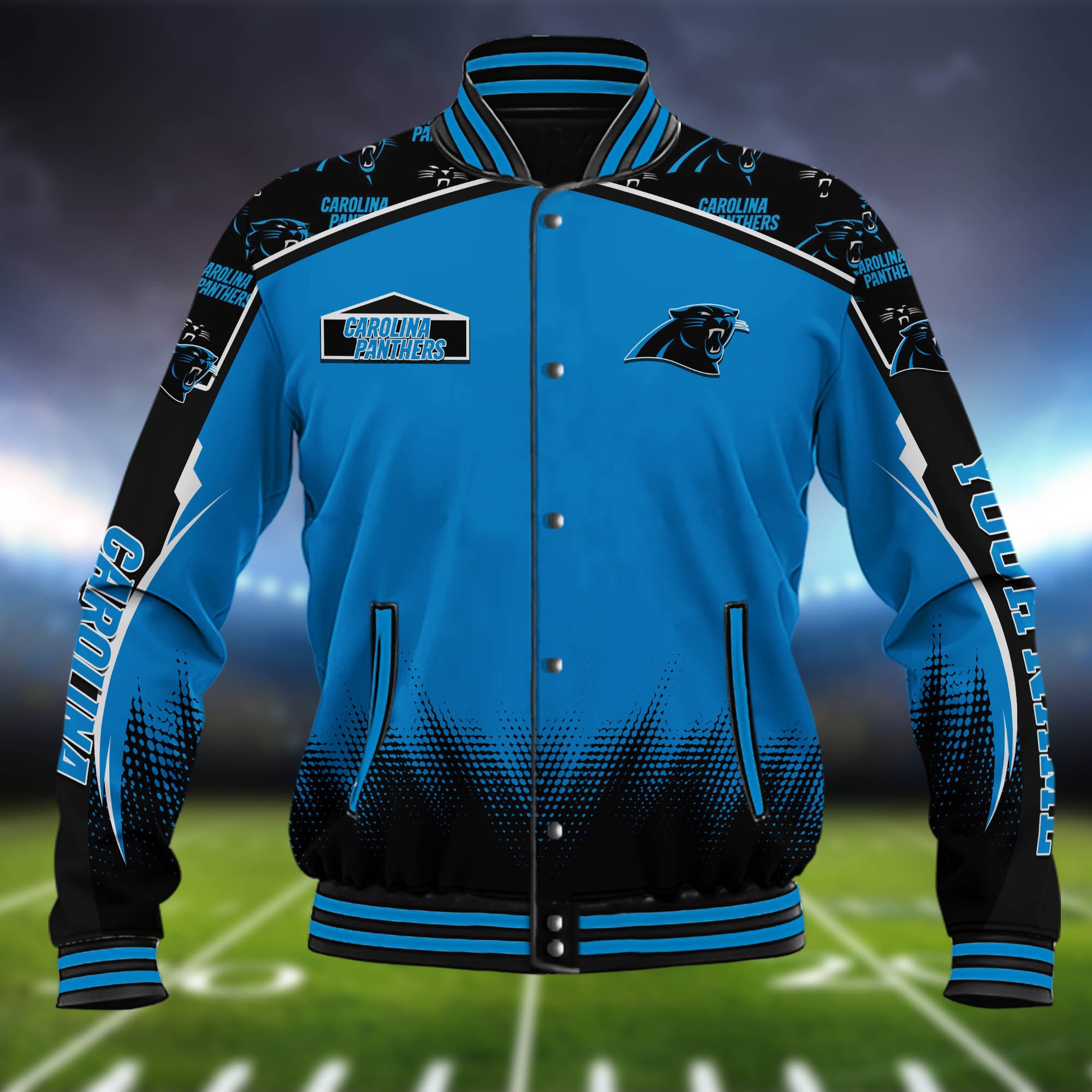 Alternative view of Carolina Panthers Baseball Jacket Custom Name, Sport Team Jacket, Sport Gifts ETHY-0115485