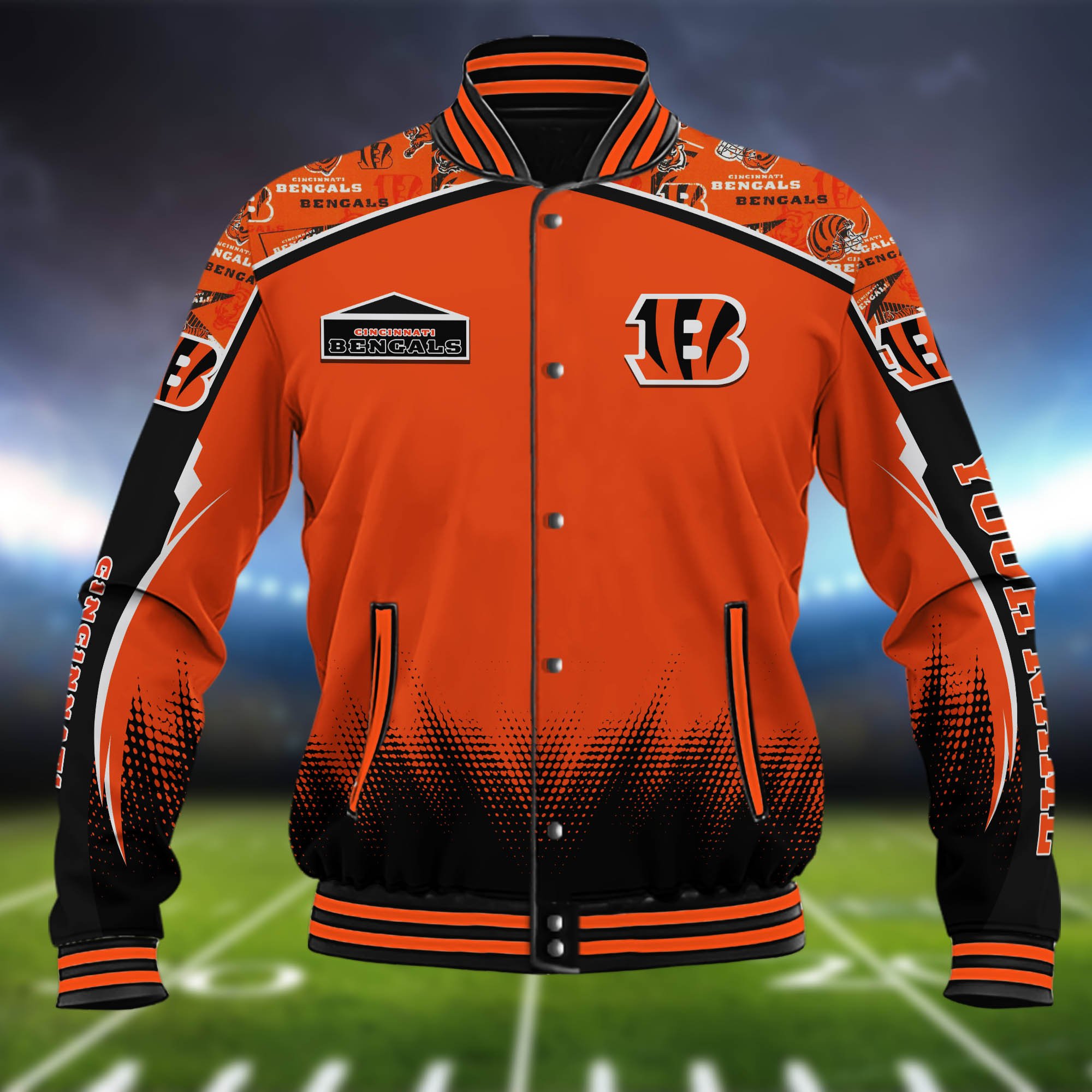 Alternative view of Cincinnati Bengals Baseball Jacket Custom Name, Sport Team Jacket, Sport Gifts ETHY-0115485