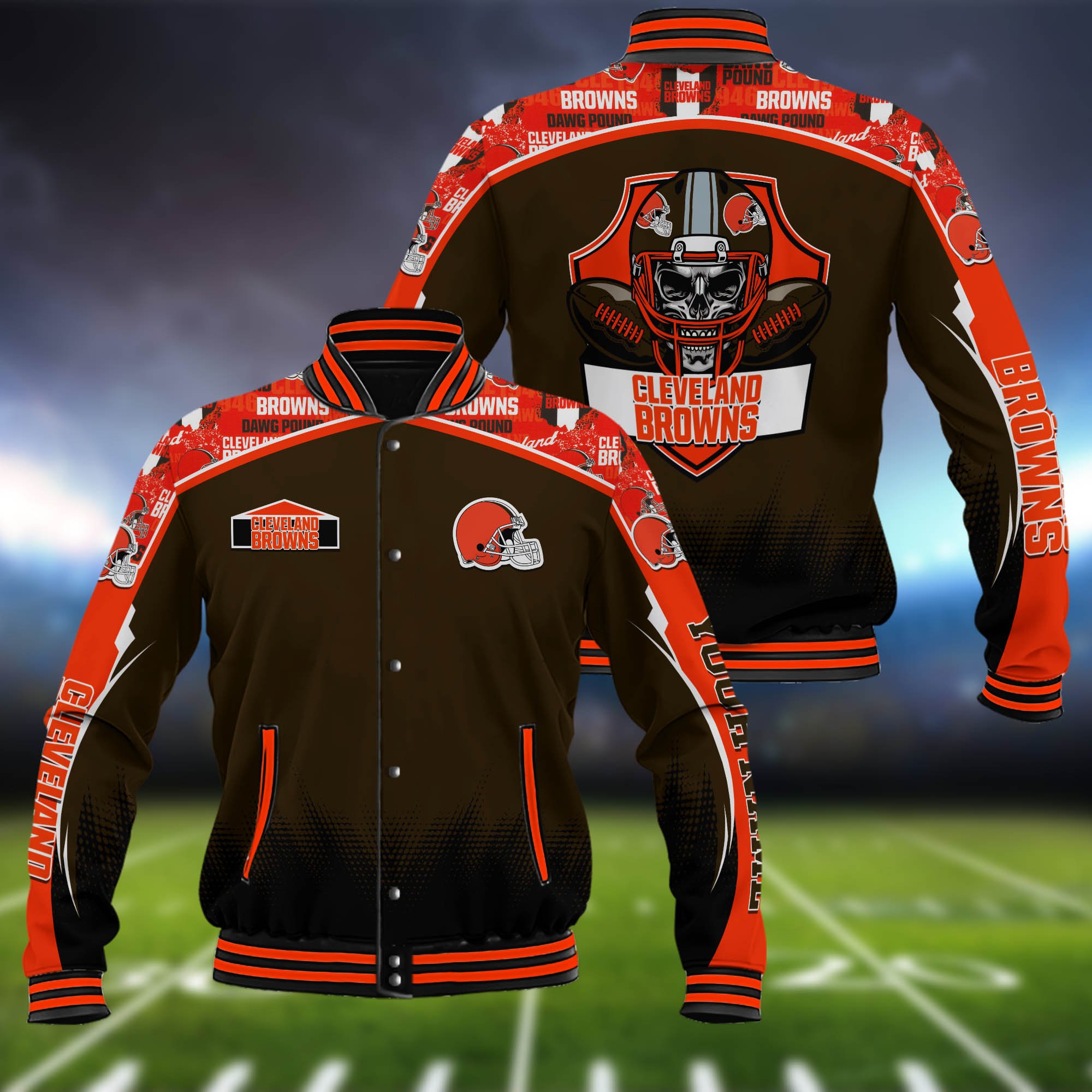 Cleveland Browns Baseball Jacket Custom Name, Sport Team Jacket, Sport Gifts ETHY-0115485