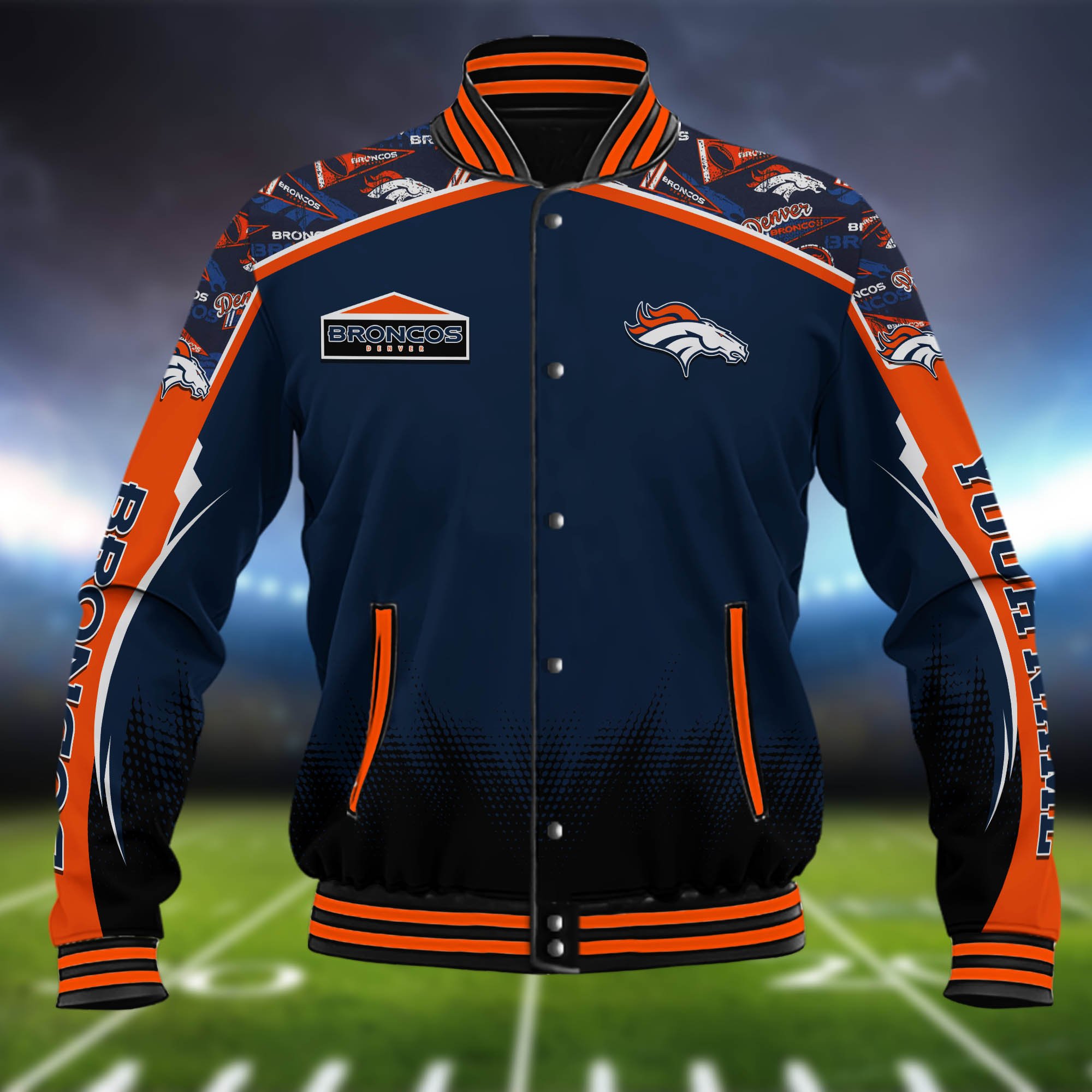 Alternative view of Denver Broncos Baseball Jacket Custom Name, Sport Team Jacket, Sport Gifts ETHY-0115485
