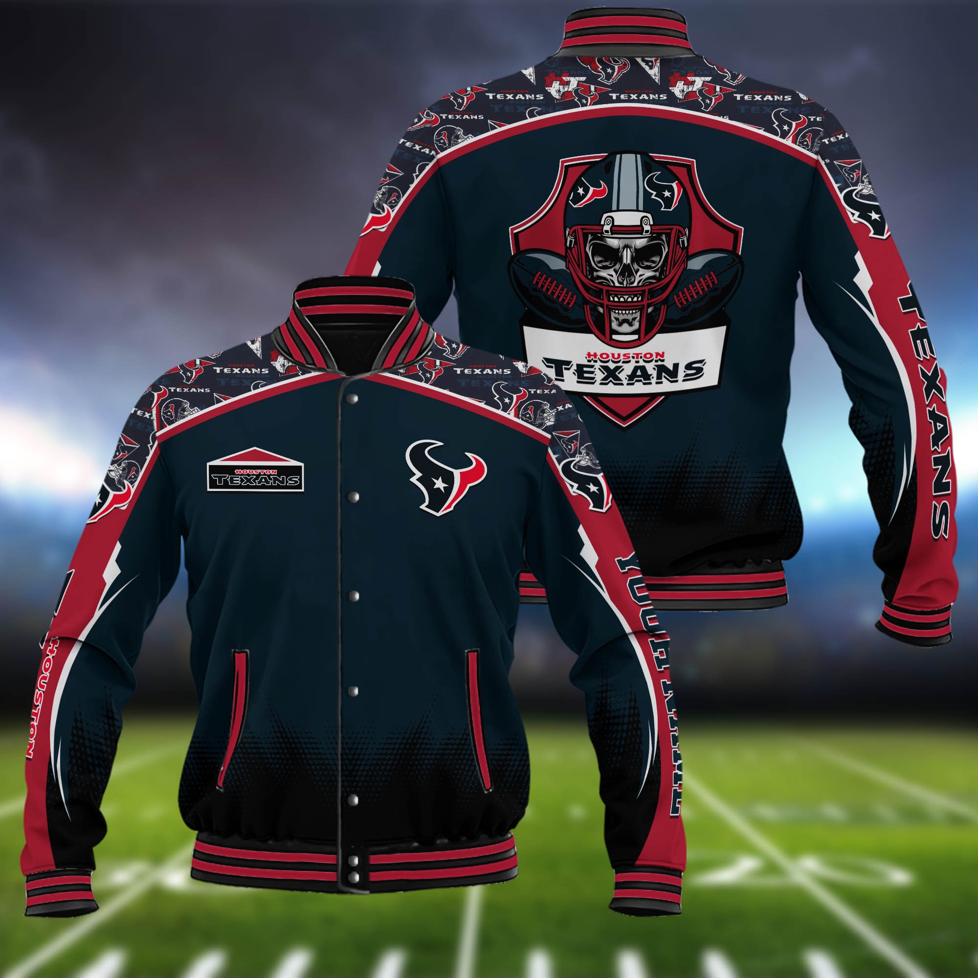 Houston Texans Baseball Jacket Custom Name, Sport Team Jacket, Sport Gifts ETHY-0115485