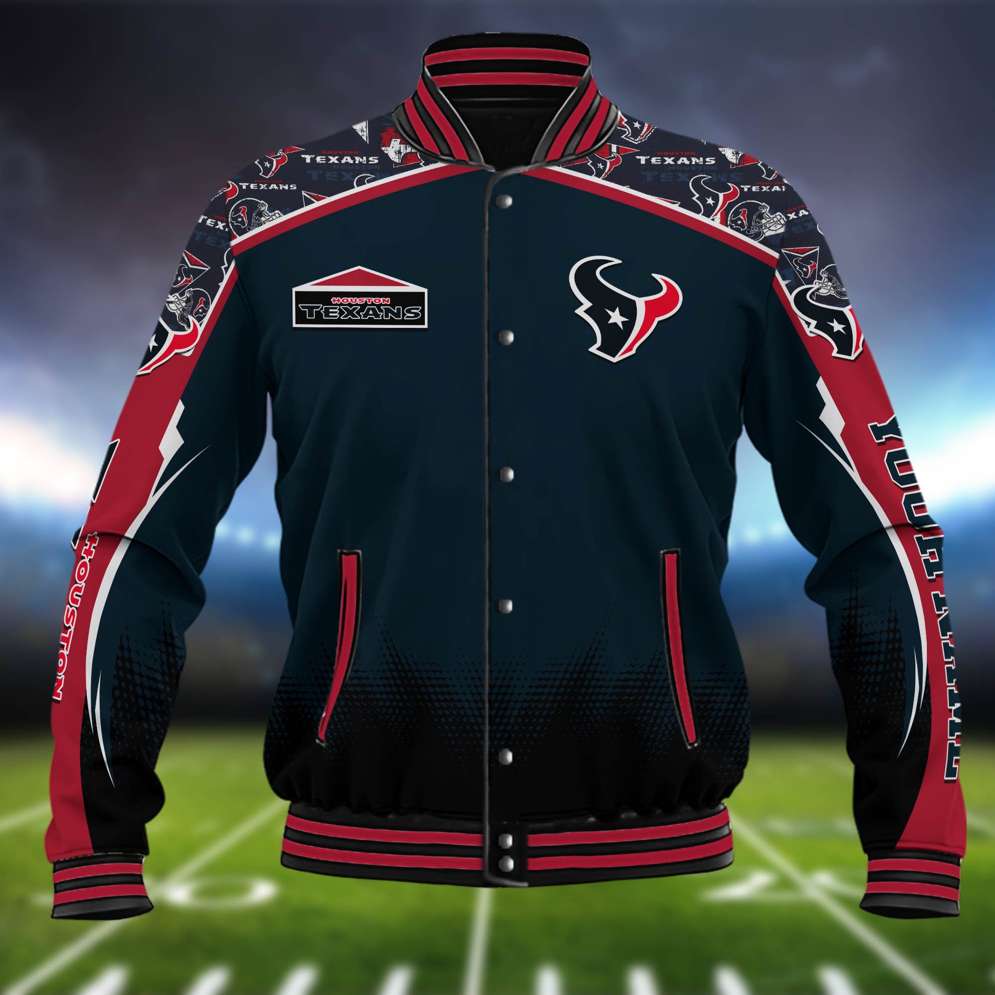 Alternative view of Houston Texans Baseball Jacket Custom Name, Sport Team Jacket, Sport Gifts ETHY-0115485