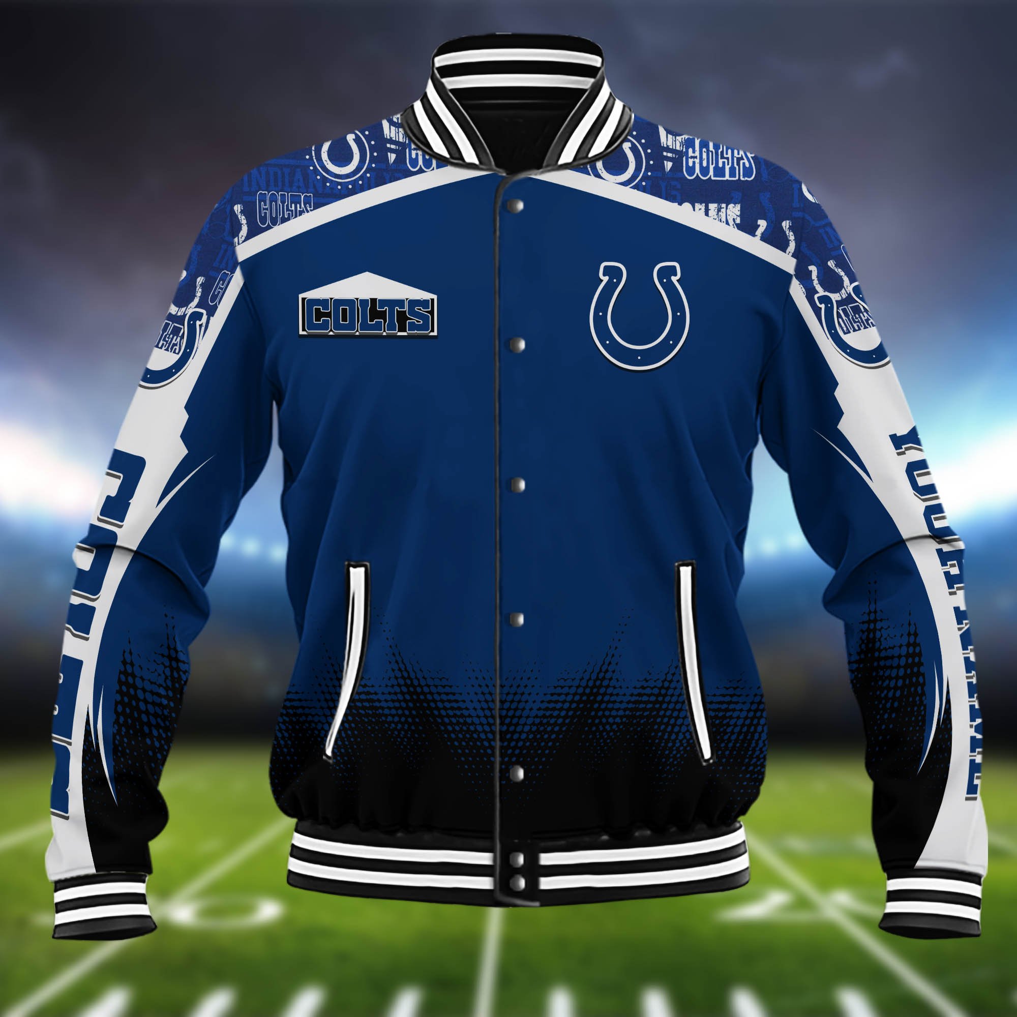Alternative view of Indianapolis Colts Baseball Jacket Custom Name, Sport Team Jacket, Sport Gifts ETHY-0115485