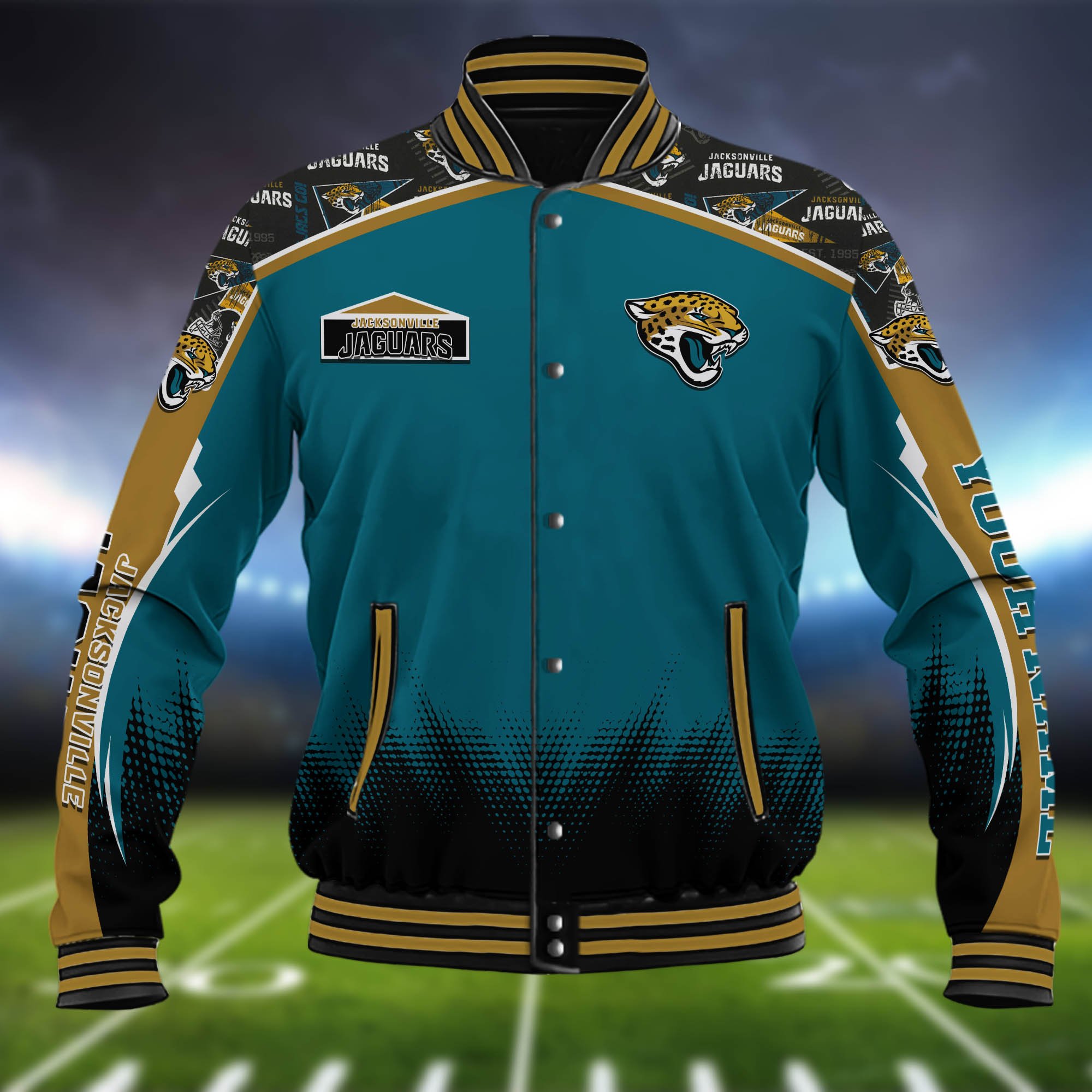 Alternative view of Jacksonville Jaguars Baseball Jacket Custom Name, Sport Team Jacket, Sport Gifts ETHY-0115485