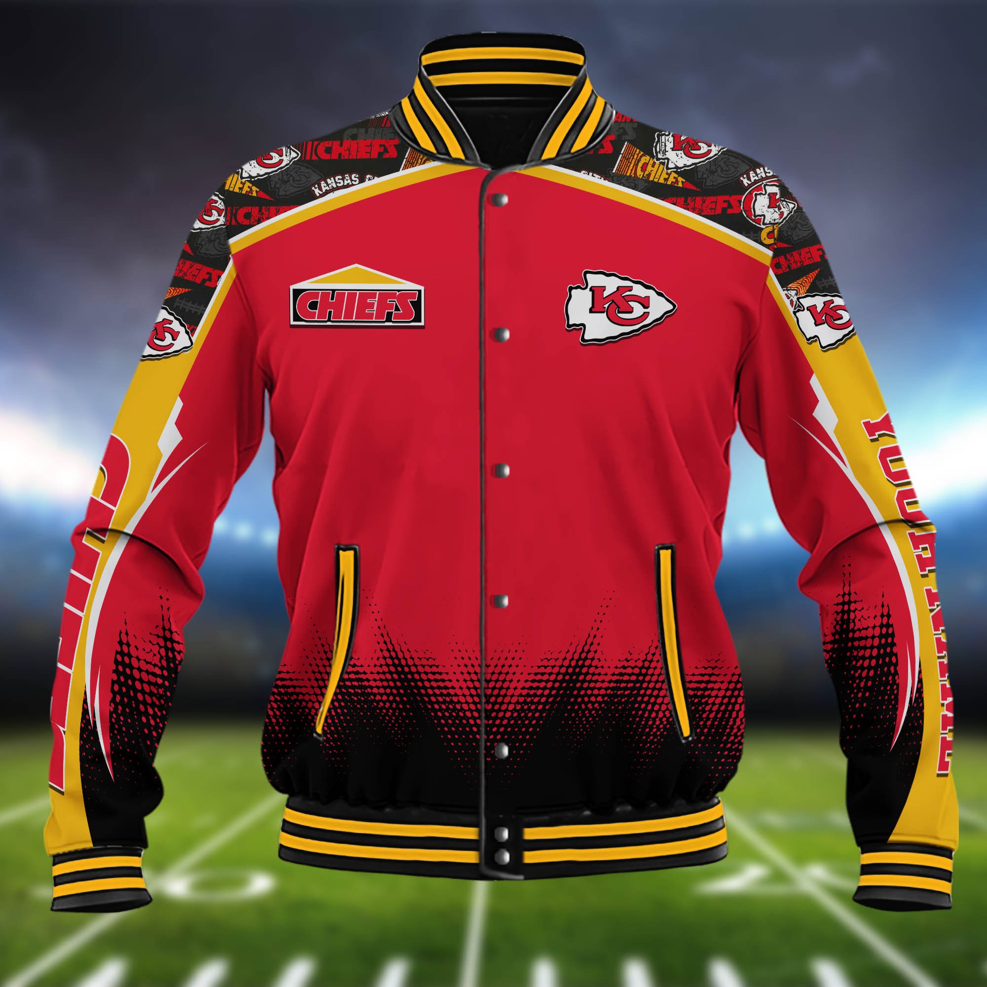Alternative view of Kansas City Chiefs Baseball Jacket Custom Name, Sport Team Jacket, Sport Gifts ETHY-0115485