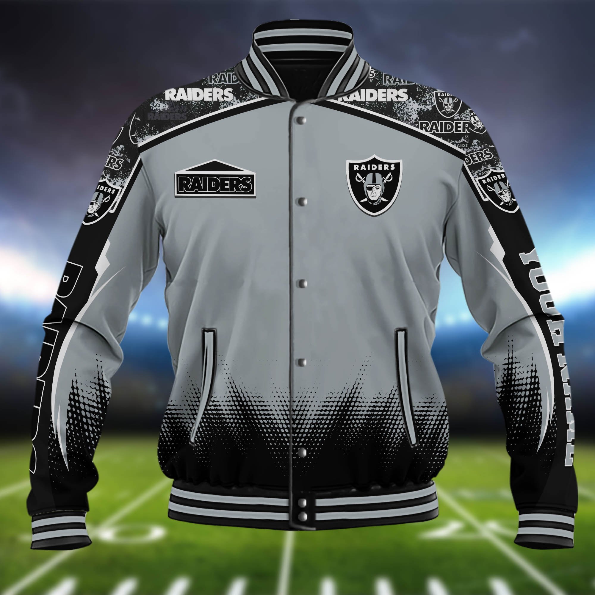 Alternative view of Las Vegas Raiders Baseball Jacket Custom Name, Sport Team Jacket, Sport Gifts ETHY-0115485