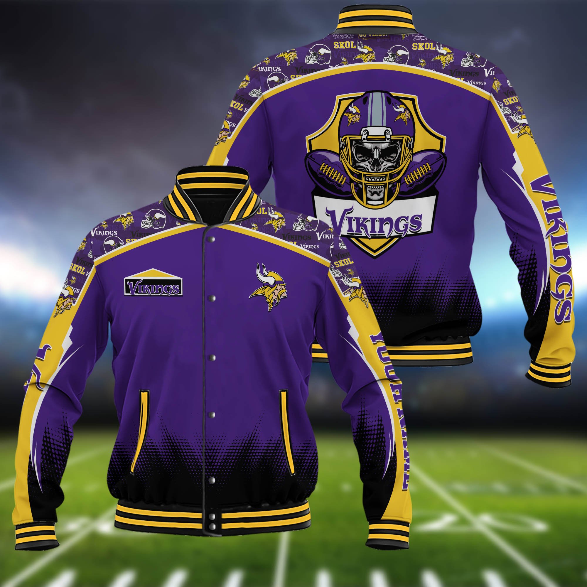 Minnesota Vikings Baseball Jacket Custom Name, Sport Team Jacket, Sport Gifts ETHY-0115485