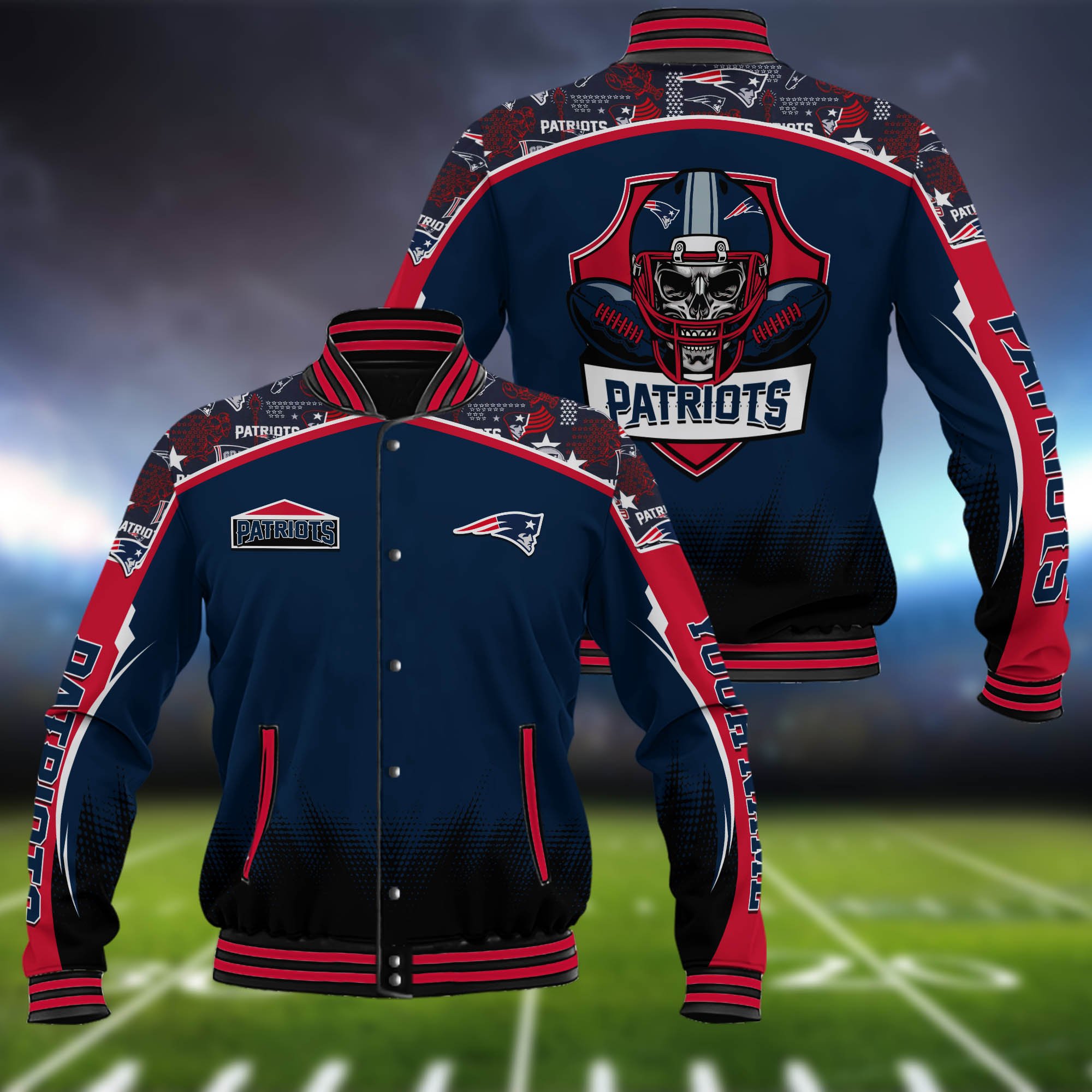 New England Patriots Baseball Jacket Custom Name, Sport Team Jacket, Sport Gifts ETHY-0115485