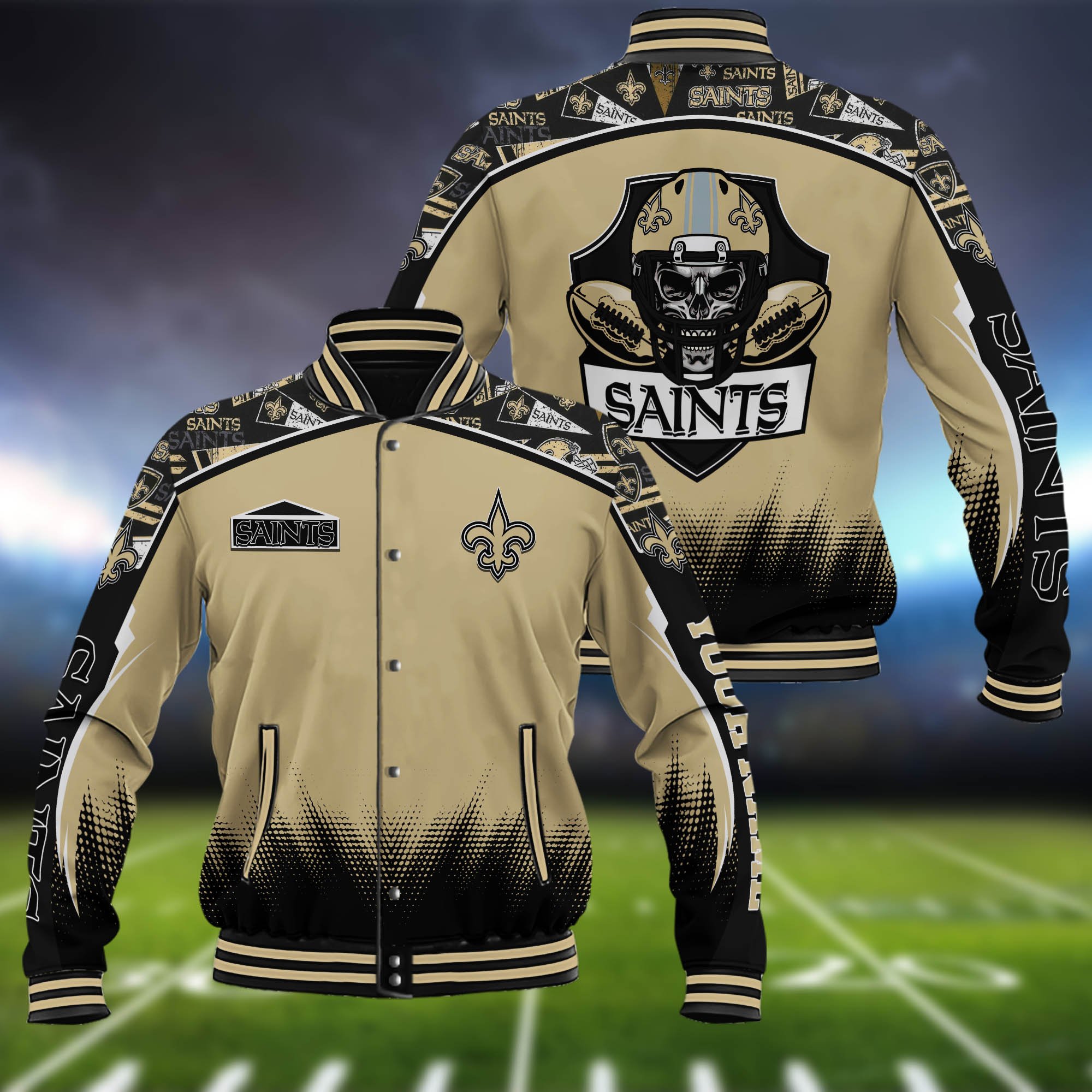 New Orleans Saints Baseball Jacket Custom Name, Sport Team Jacket, Sport Gifts ETHY-0115485