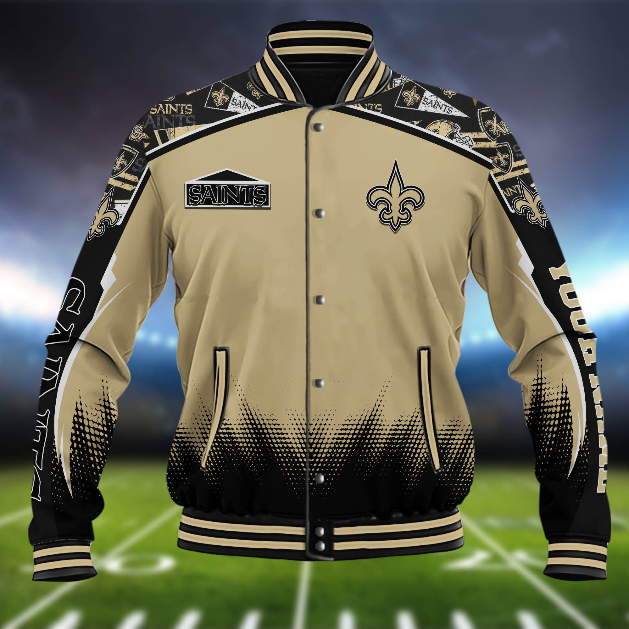 Alternative view of New Orleans Saints Baseball Jacket Custom Name, Sport Team Jacket, Sport Gifts ETHY-0115485