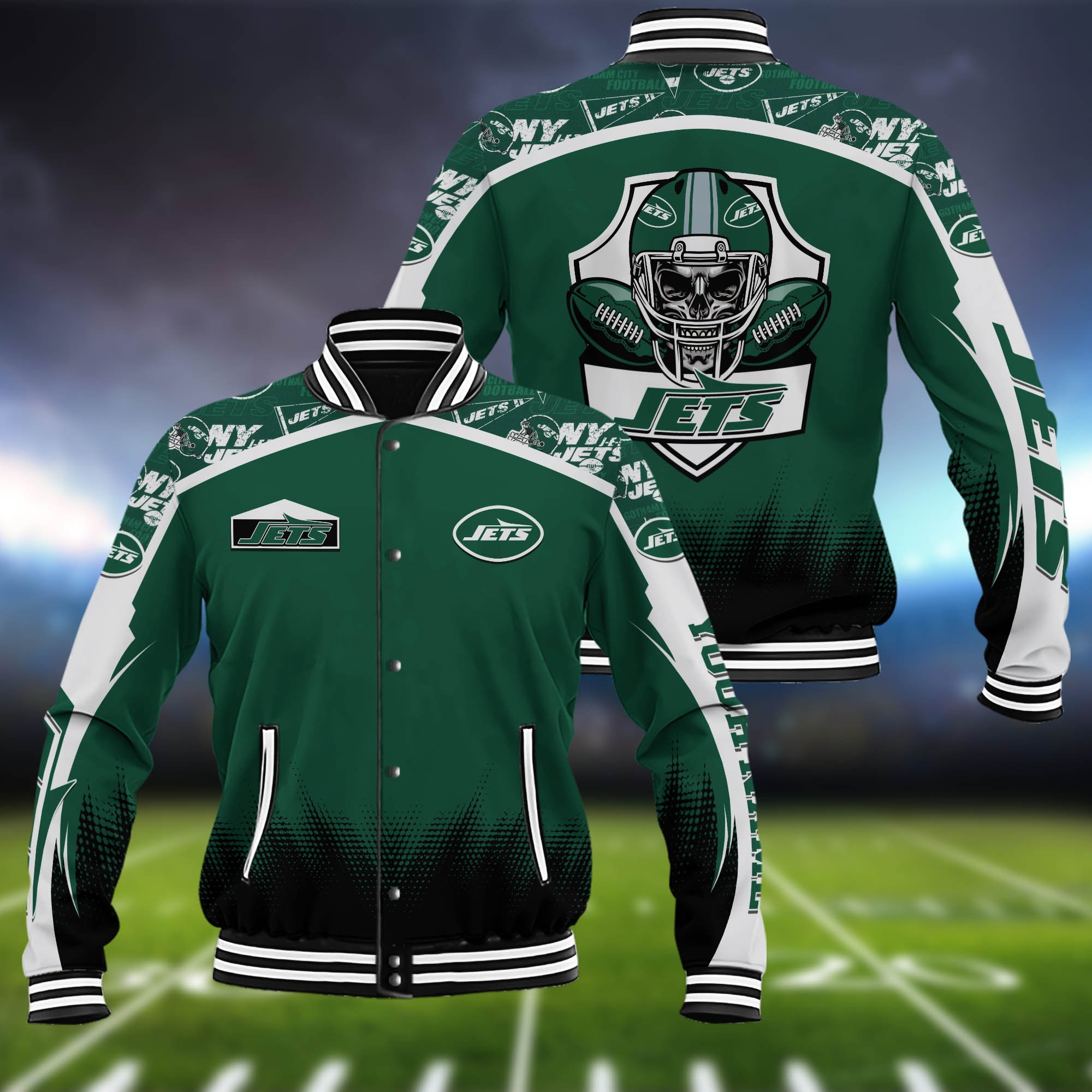 New York Jets Baseball Jacket Custom Name, Sport Team Jacket, Sport Gifts ETHY-0115485