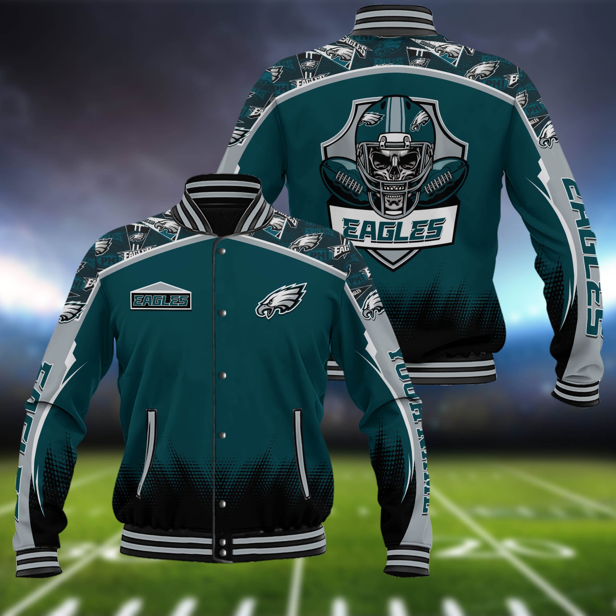 Philadelphia Eagles Baseball Jacket Custom Name, Sport Team Jacket, Sport Gifts ETHY-0115485