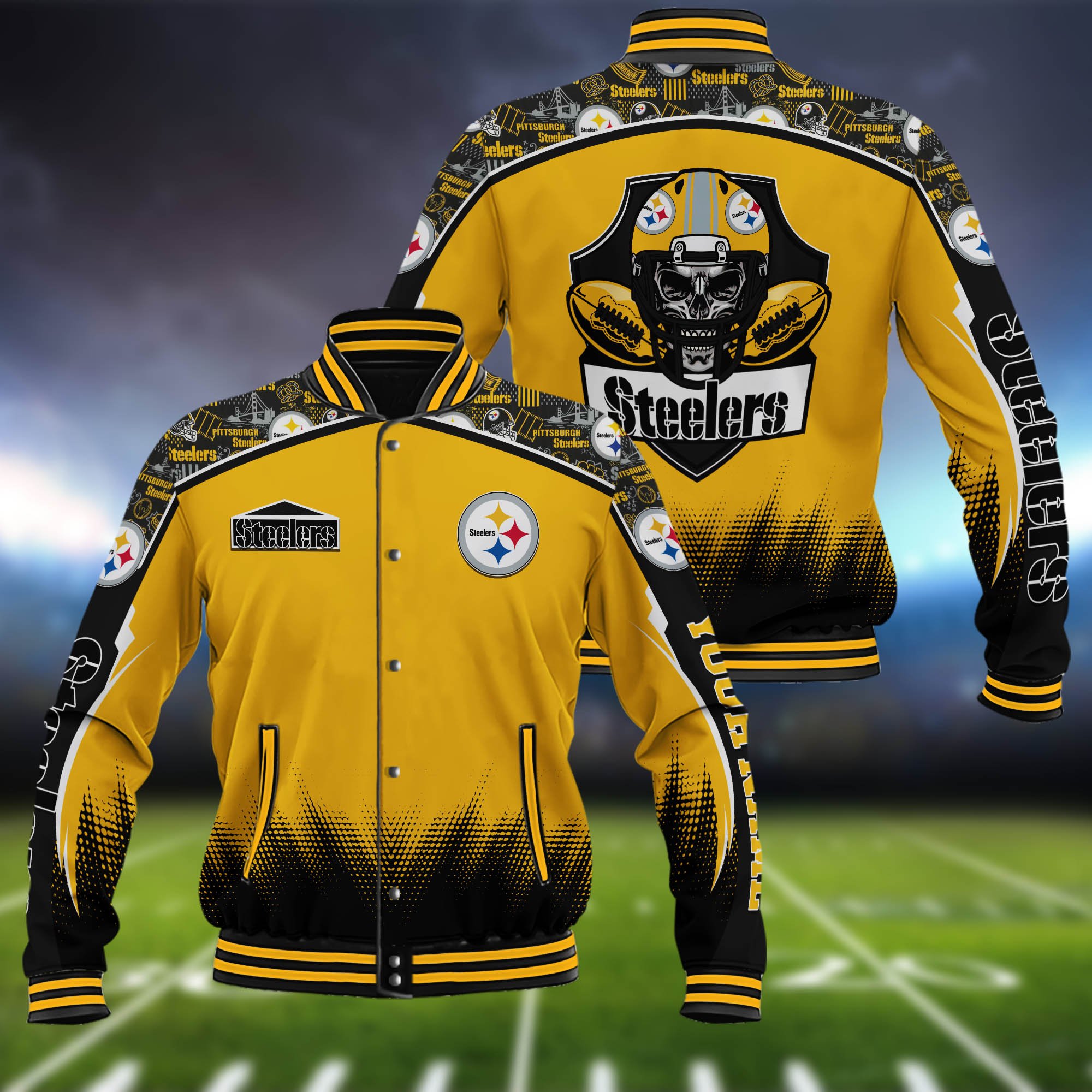 Pittsburgh Steelers Baseball Jacket Custom Name, Sport Team Jacket, Sport Gifts ETHY-0115485