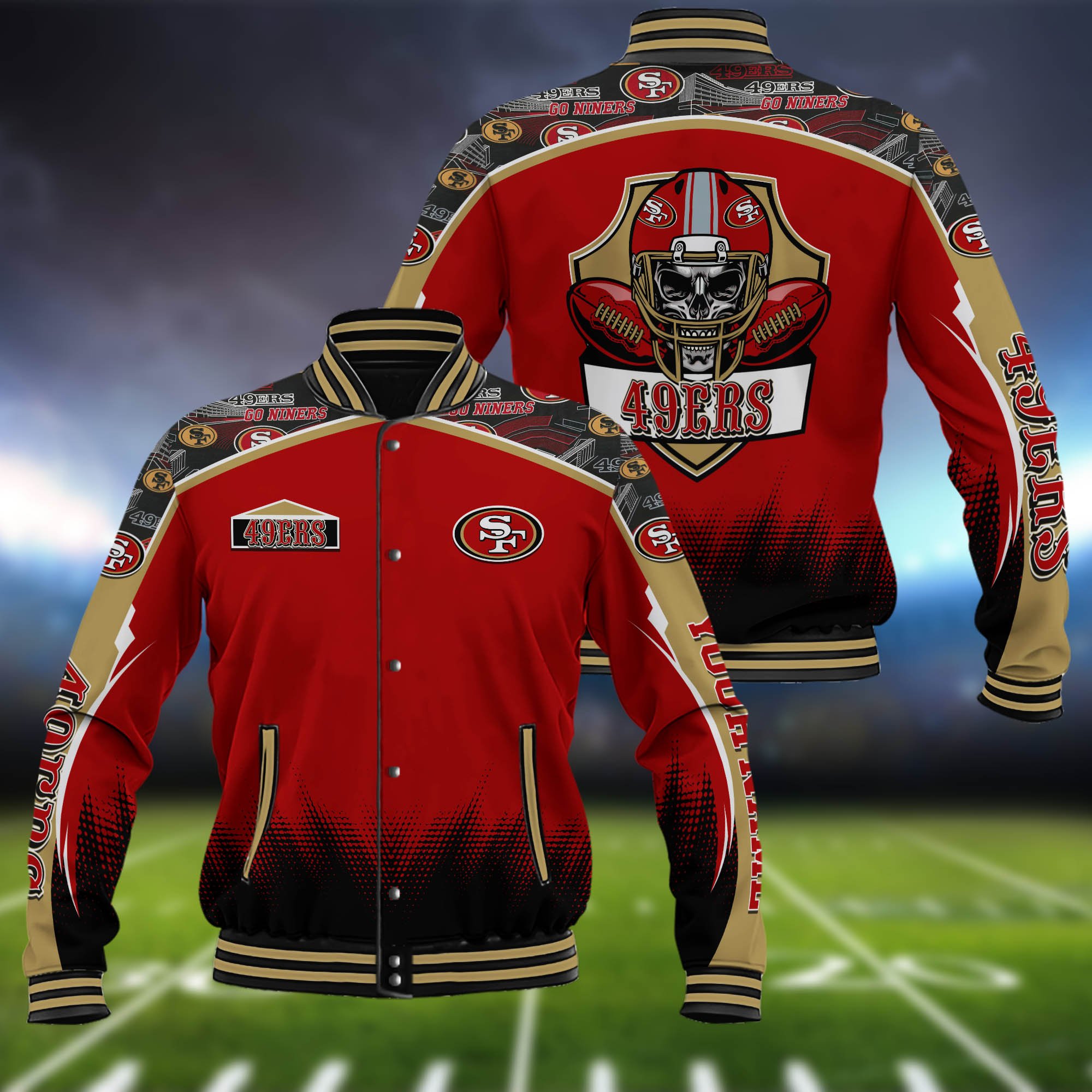 San Francisco 49ers Baseball Jacket Custom Name, Sport Team Jacket, Sport Gifts ETHY-0115485