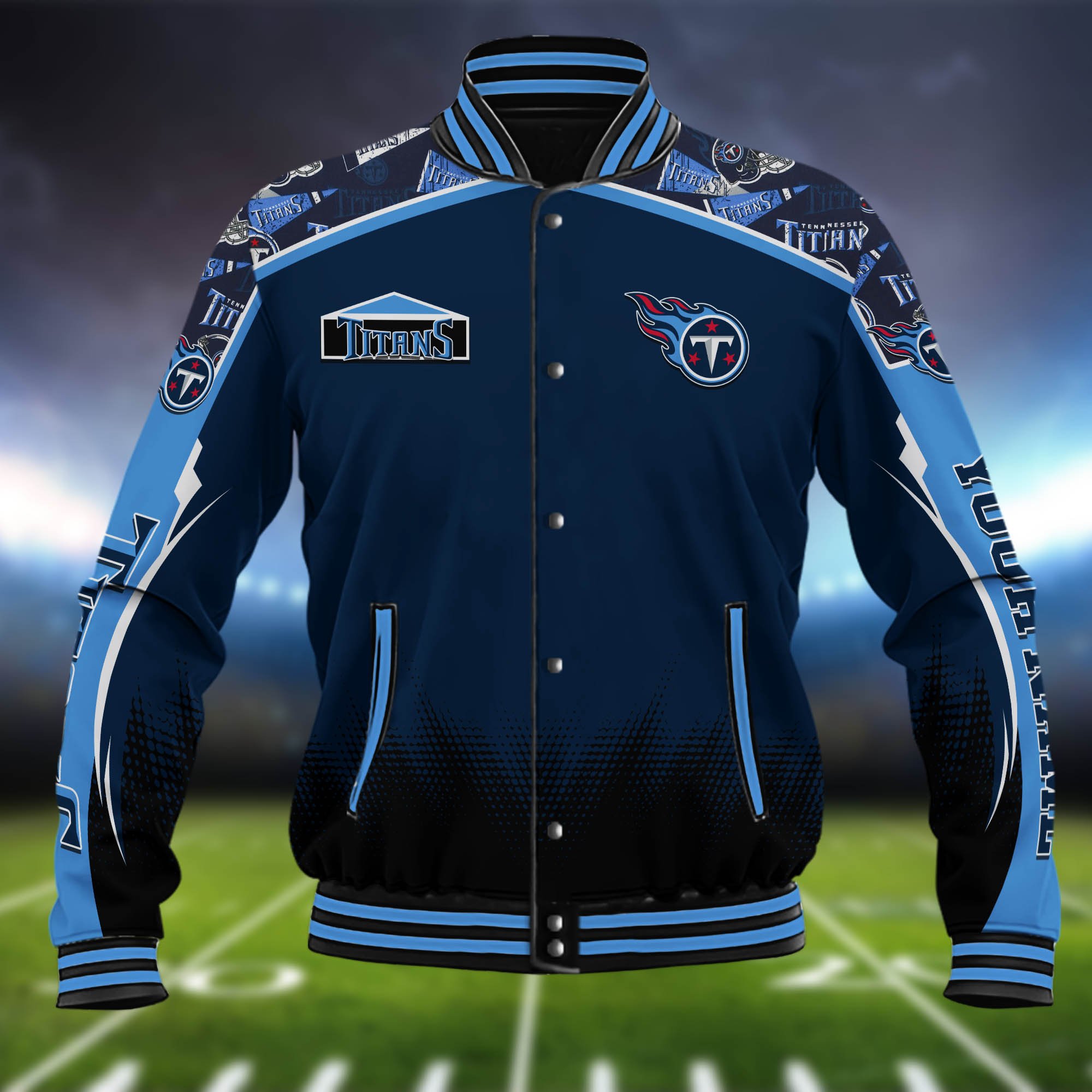 Alternative view of Tennessee Titans Baseball Jacket Custom Name, Sport Team Jacket, Sport Gifts ETHY-0115485