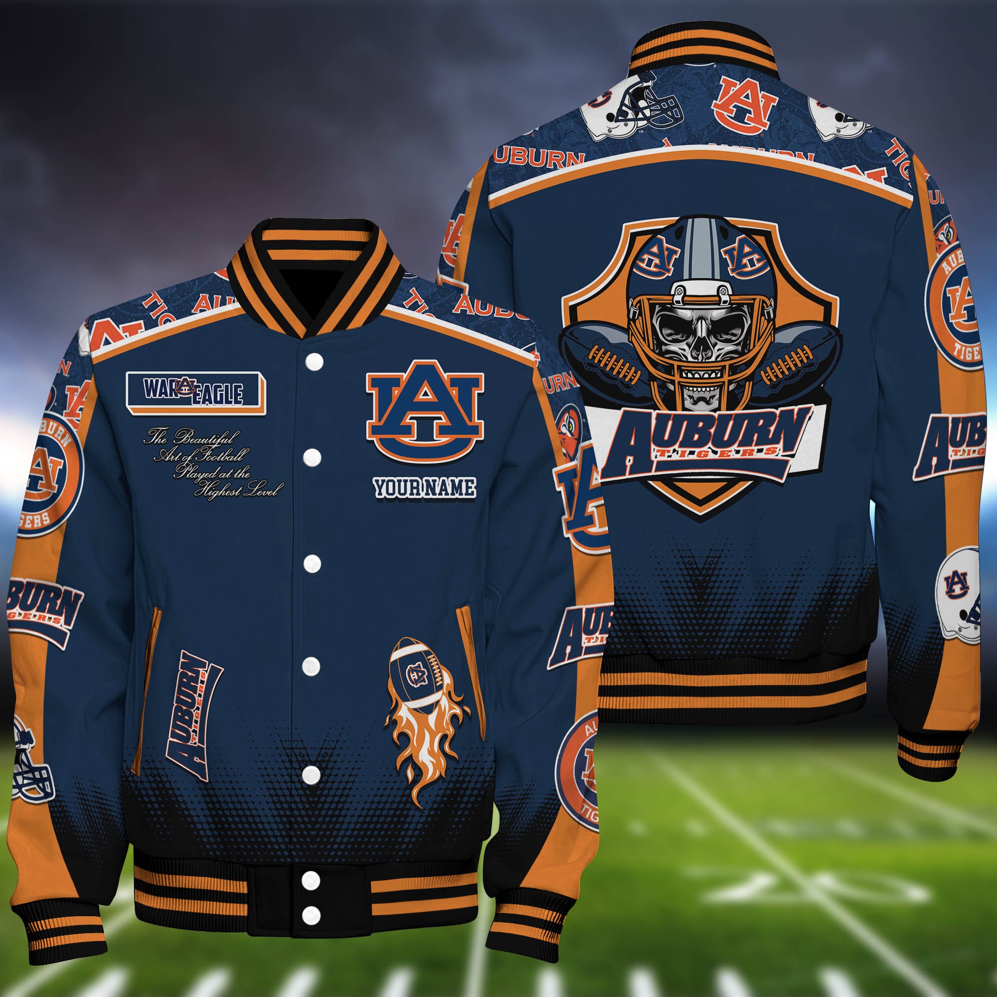 Auburn Tigers Baseball Jacket Personalized Your Name, Jackets For Sport Fans ETHY-0115486A