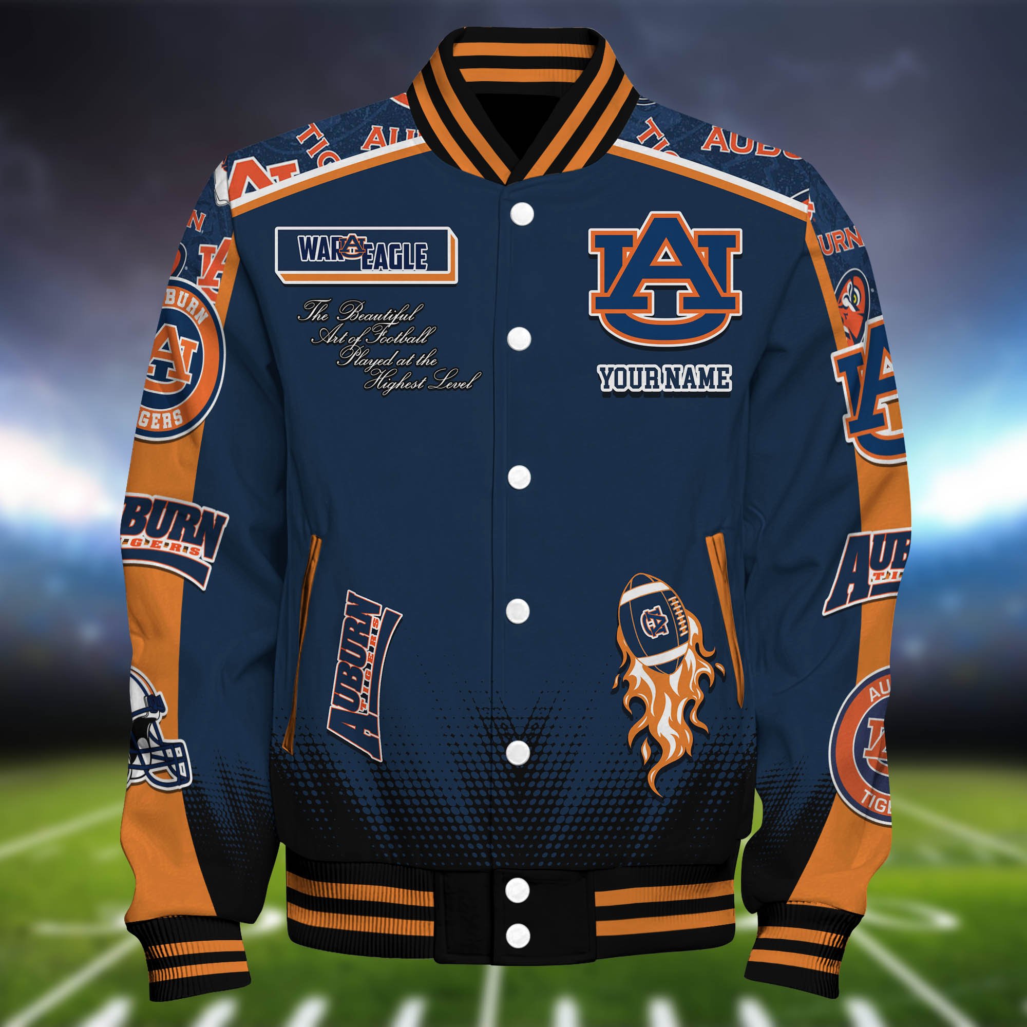 Alternative view of Auburn Tigers Baseball Jacket Personalized Your Name, Jackets For Sport Fans ETHY-0115486A