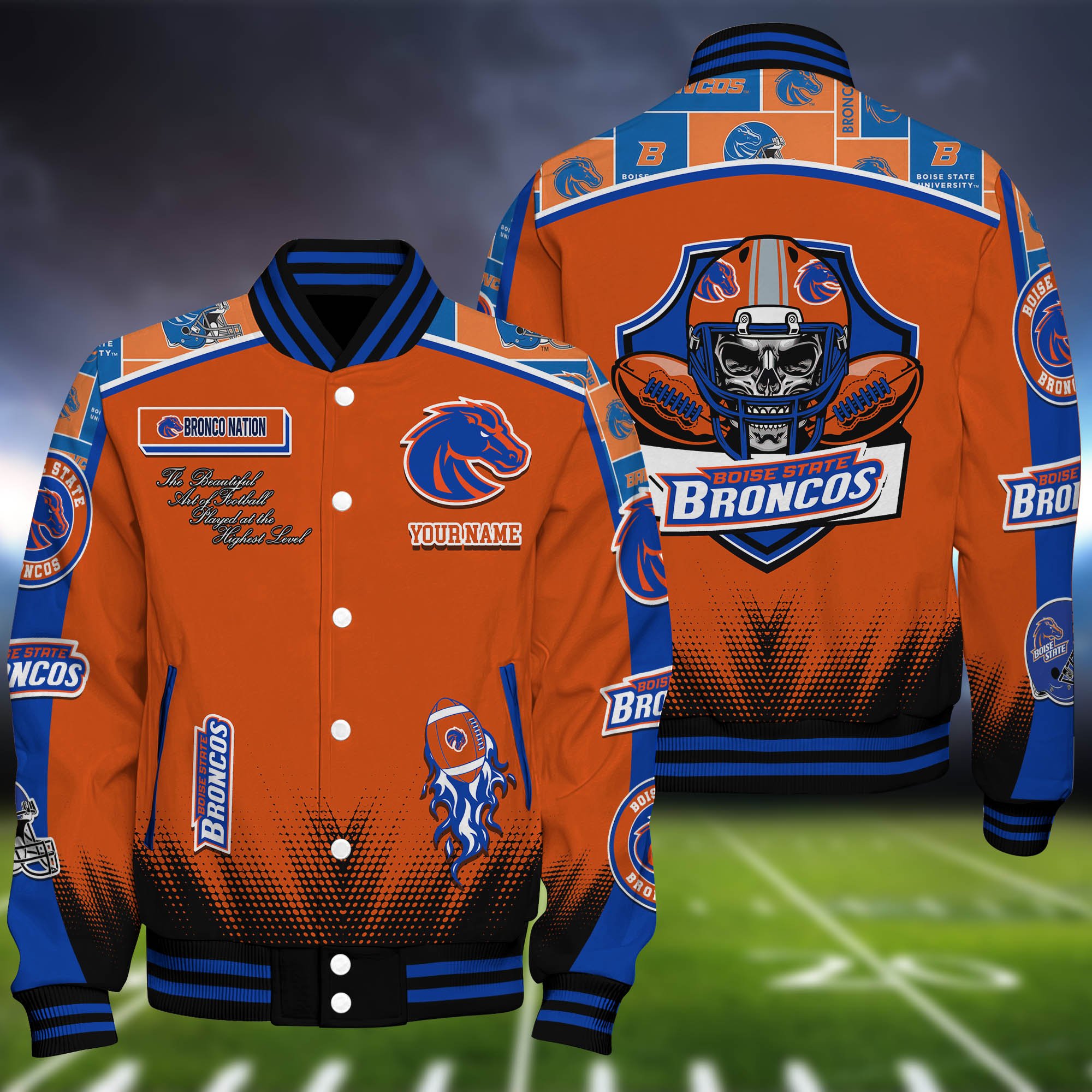 Boise State Broncos Baseball Jacket Personalized Your Name, Jackets For Sport Fans ETHY-0115486A