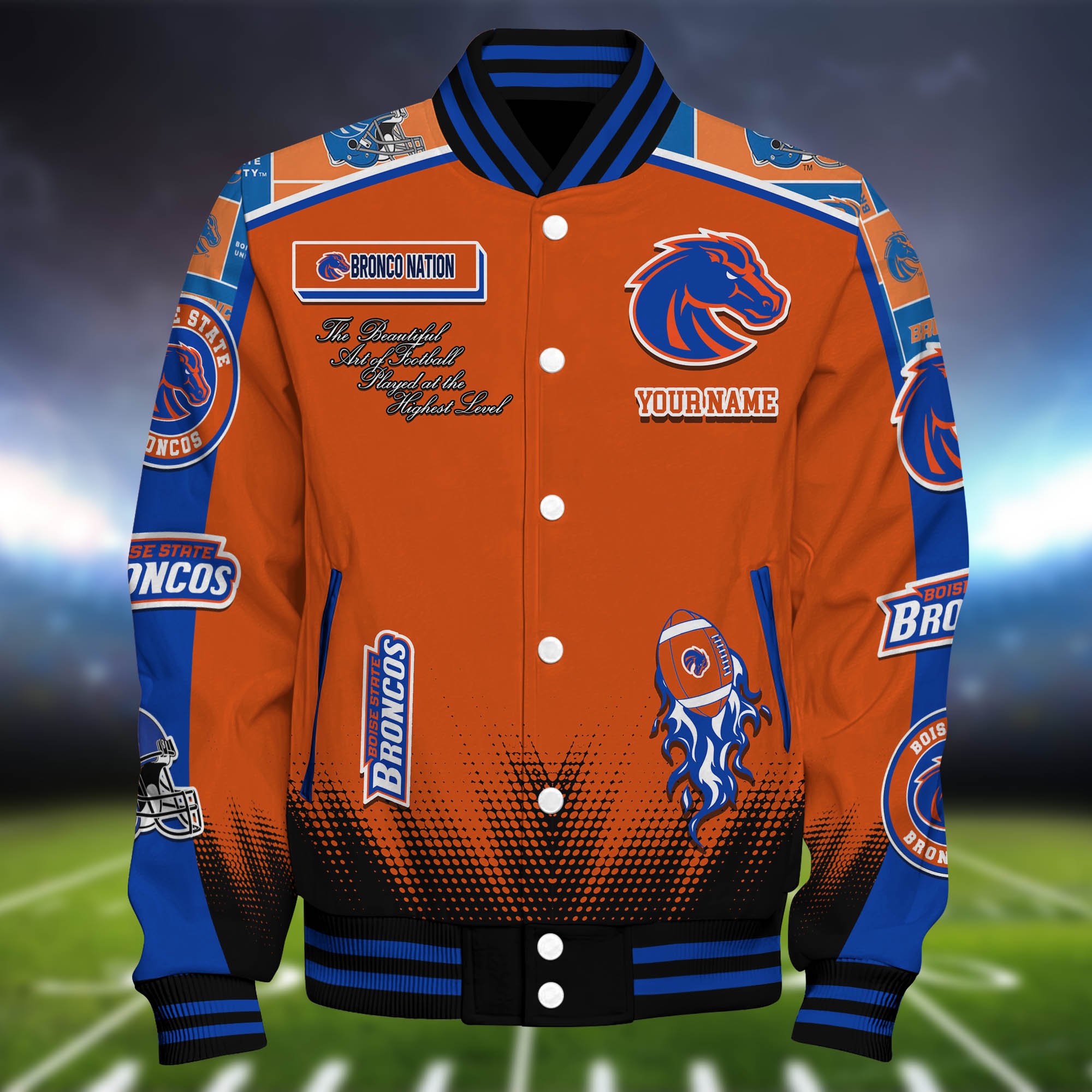 Alternative view of Boise State Broncos Baseball Jacket Personalized Your Name, Jackets For Sport Fans ETHY-0115486A