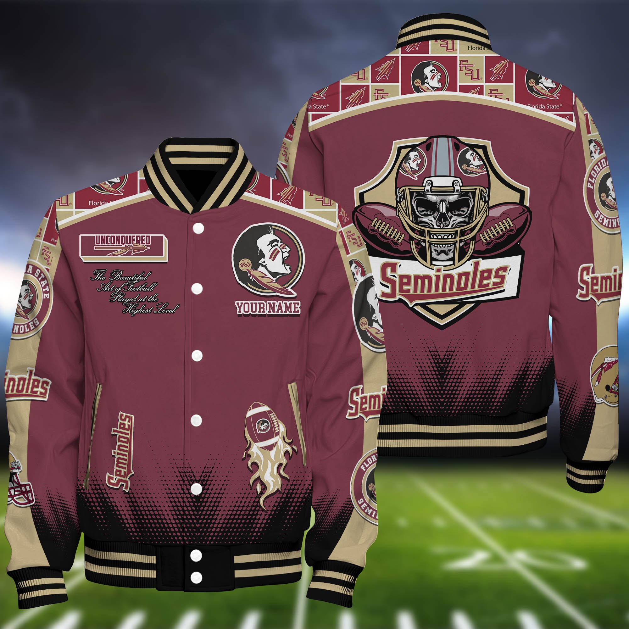 Florida State Seminoles Baseball Jacket Personalized Your Name, Jackets For Sport Fans ETHY-0115486A