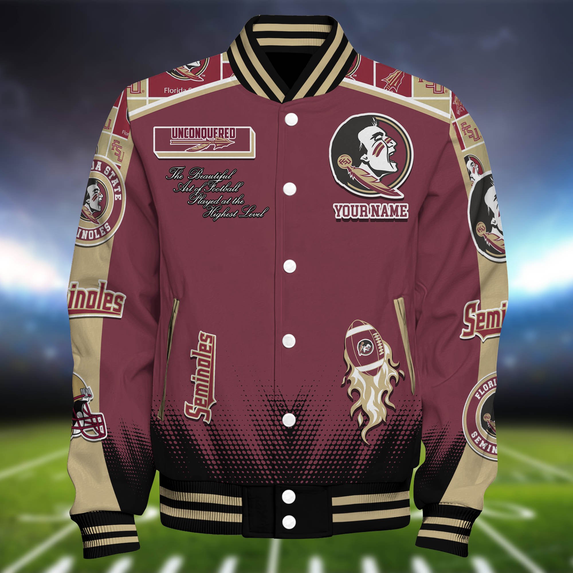Alternative view of Florida State Seminoles Baseball Jacket Personalized Your Name, Jackets For Sport Fans ETHY-0115486A