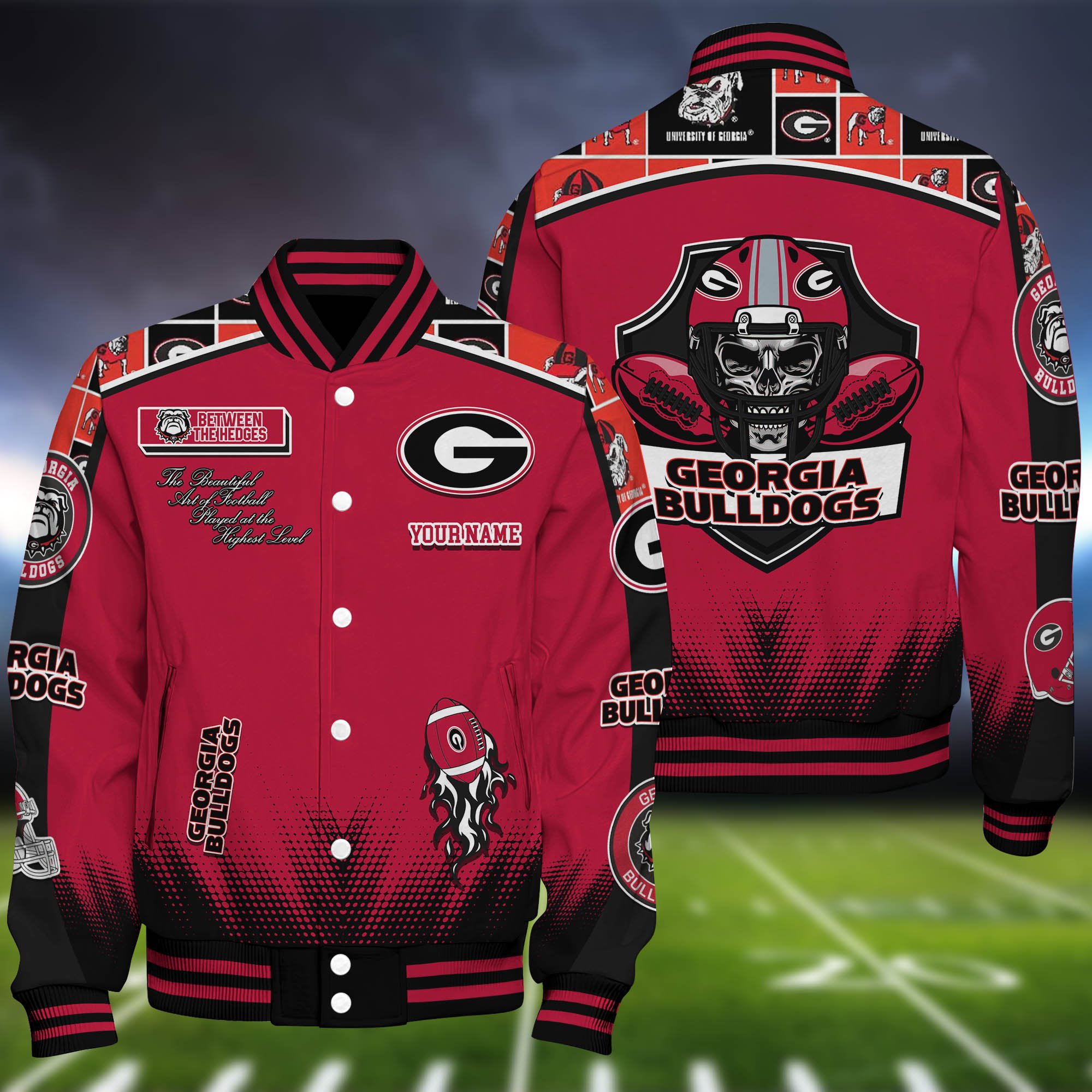 Georgia Bulldogs Baseball Jacket Personalized Your Name, Jackets For Sport Fans ETHY-0115486A