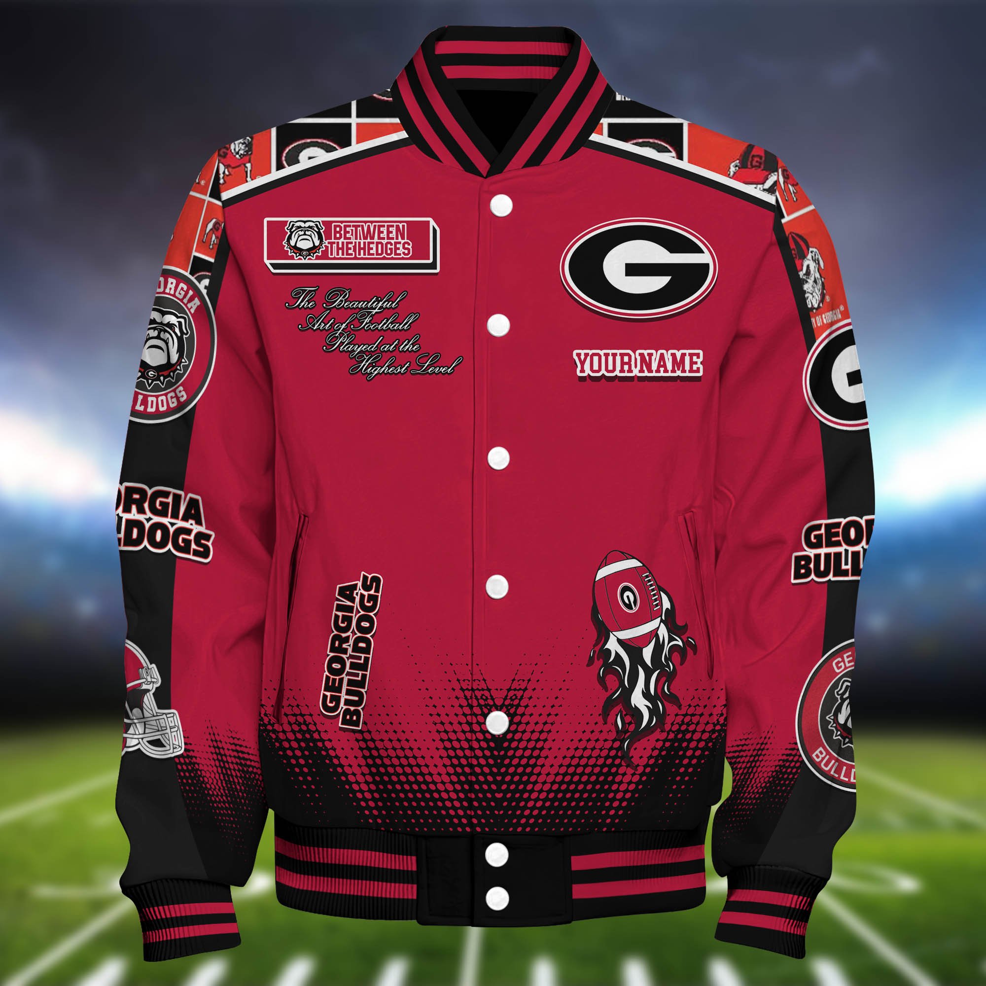 Alternative view of Georgia Bulldogs Baseball Jacket Personalized Your Name, Jackets For Sport Fans ETHY-0115486A