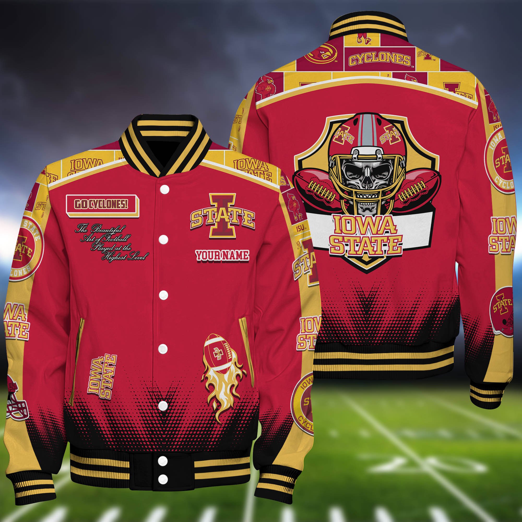 Iowa State Cyclones Baseball Jacket Personalized Your Name, Jackets For Sport Fans ETHY-0115486A