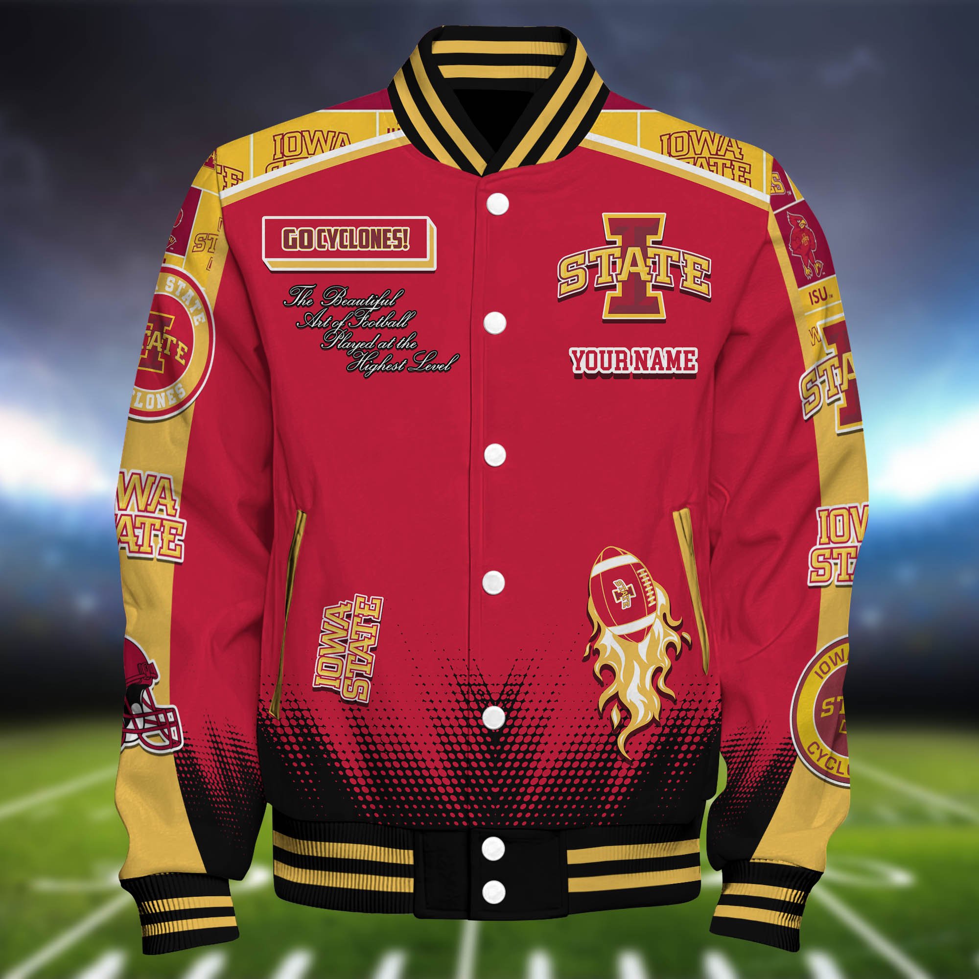 Alternative view of Iowa State Cyclones Baseball Jacket Personalized Your Name, Jackets For Sport Fans ETHY-0115486A