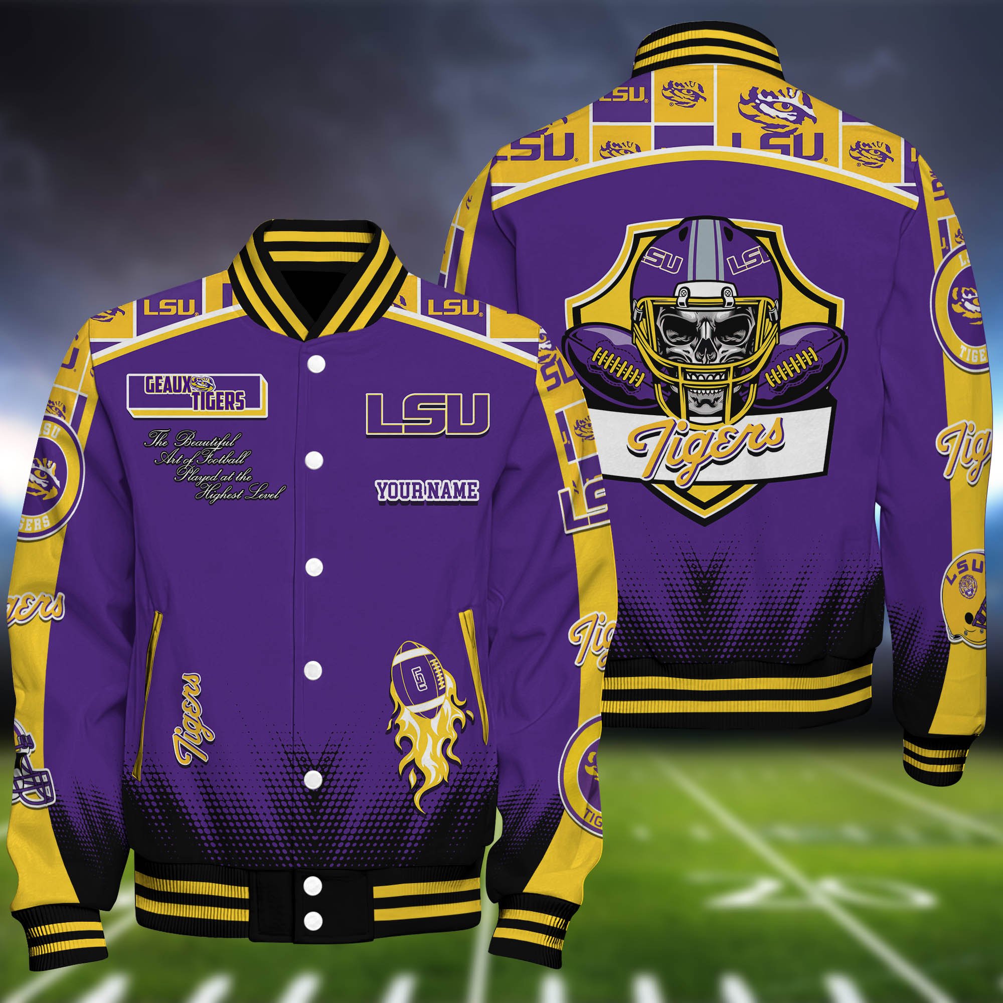 LSU TIGERS Baseball Jacket Personalized Your Name, Jackets For Sport Fans ETHY-0115486A