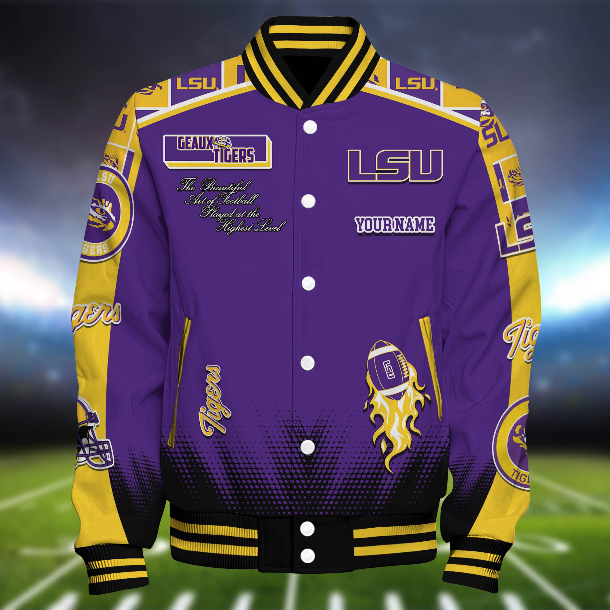 Alternative view of LSU TIGERS Baseball Jacket Personalized Your Name, Jackets For Sport Fans ETHY-0115486A