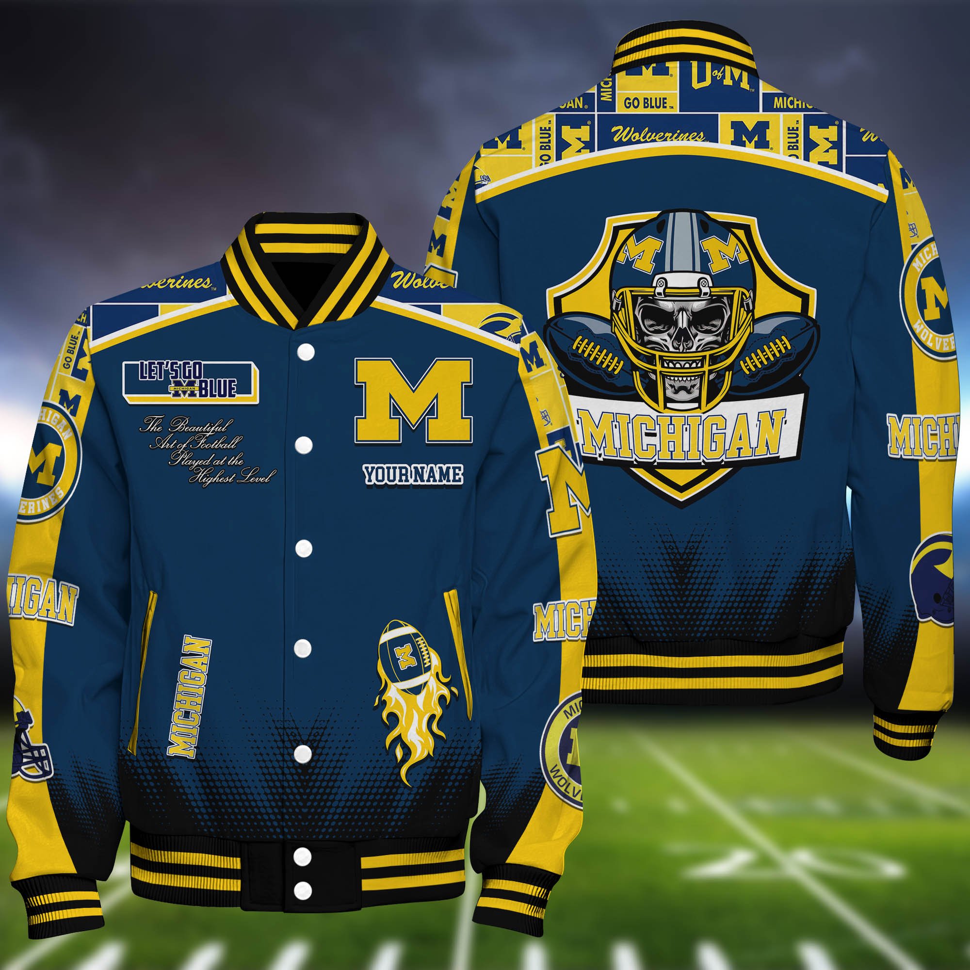 Michigan Wolverines Baseball Jacket Personalized Your Name, Jackets For Sport Fans ETHY-0115486A