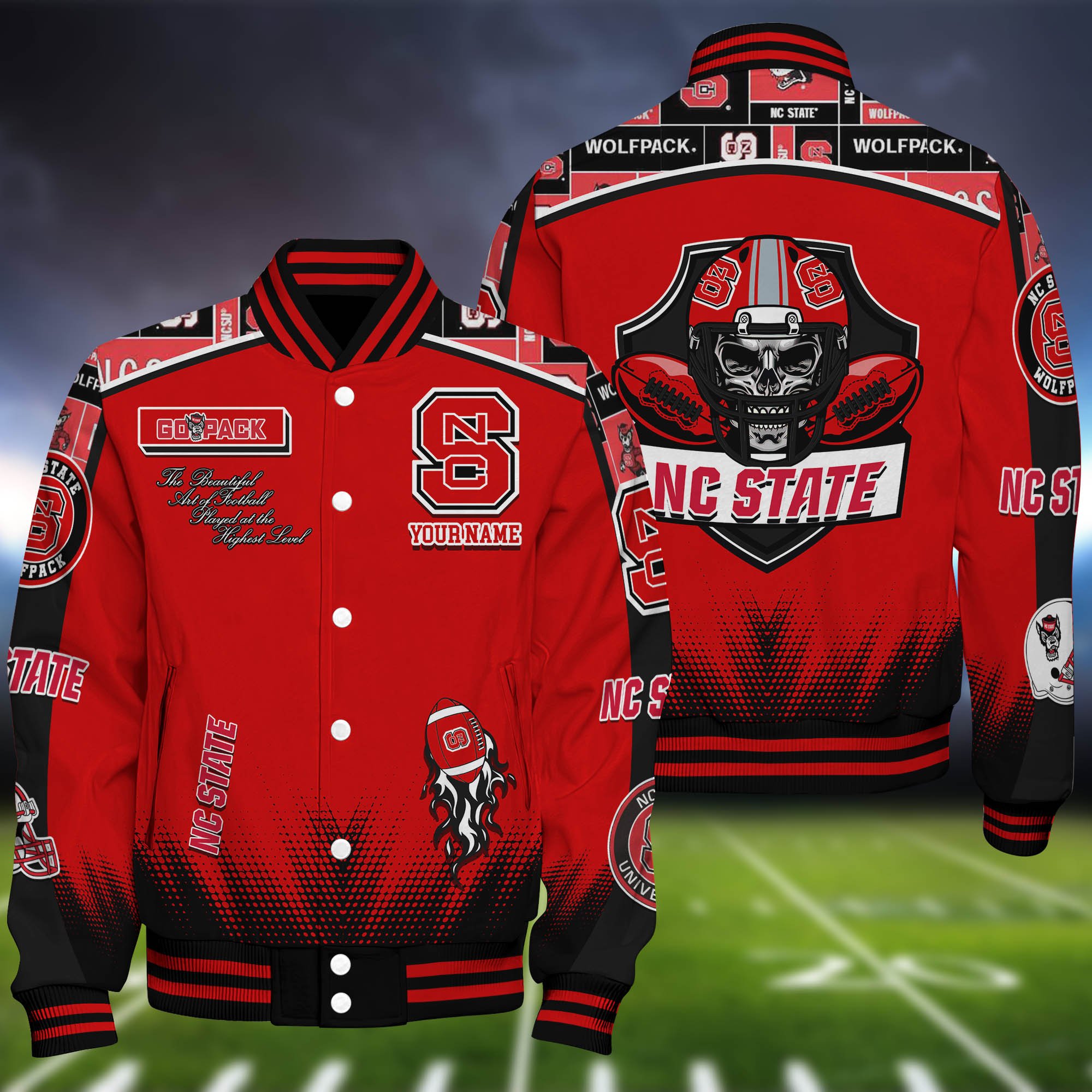NC State Wolfpack Baseball Jacket Personalized Your Name, Jackets For Sport Fans ETHY-0115486A