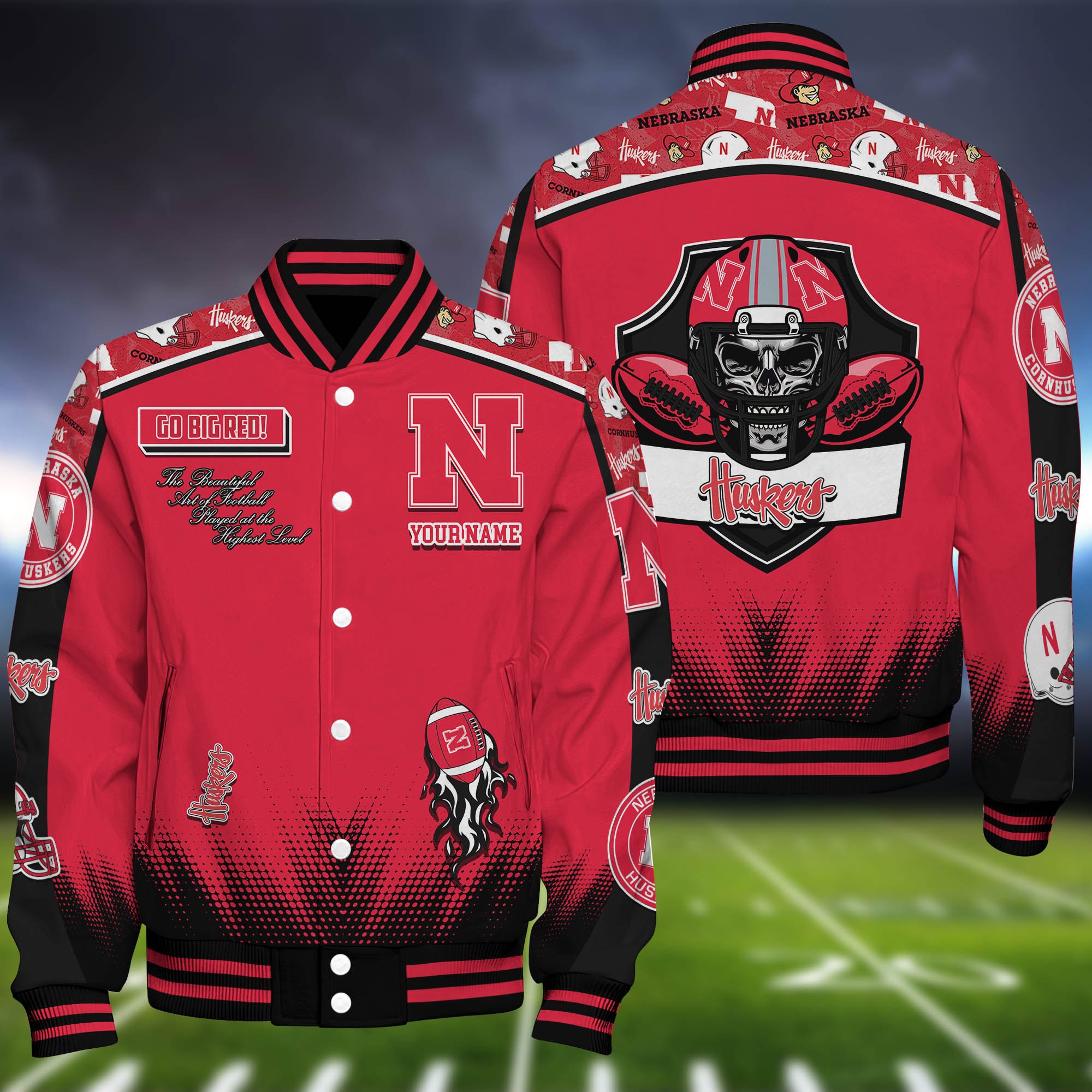 Nebraska Cornhuskers Baseball Jacket Personalized Your Name, Jackets For Sport Fans ETHY-0115486A
