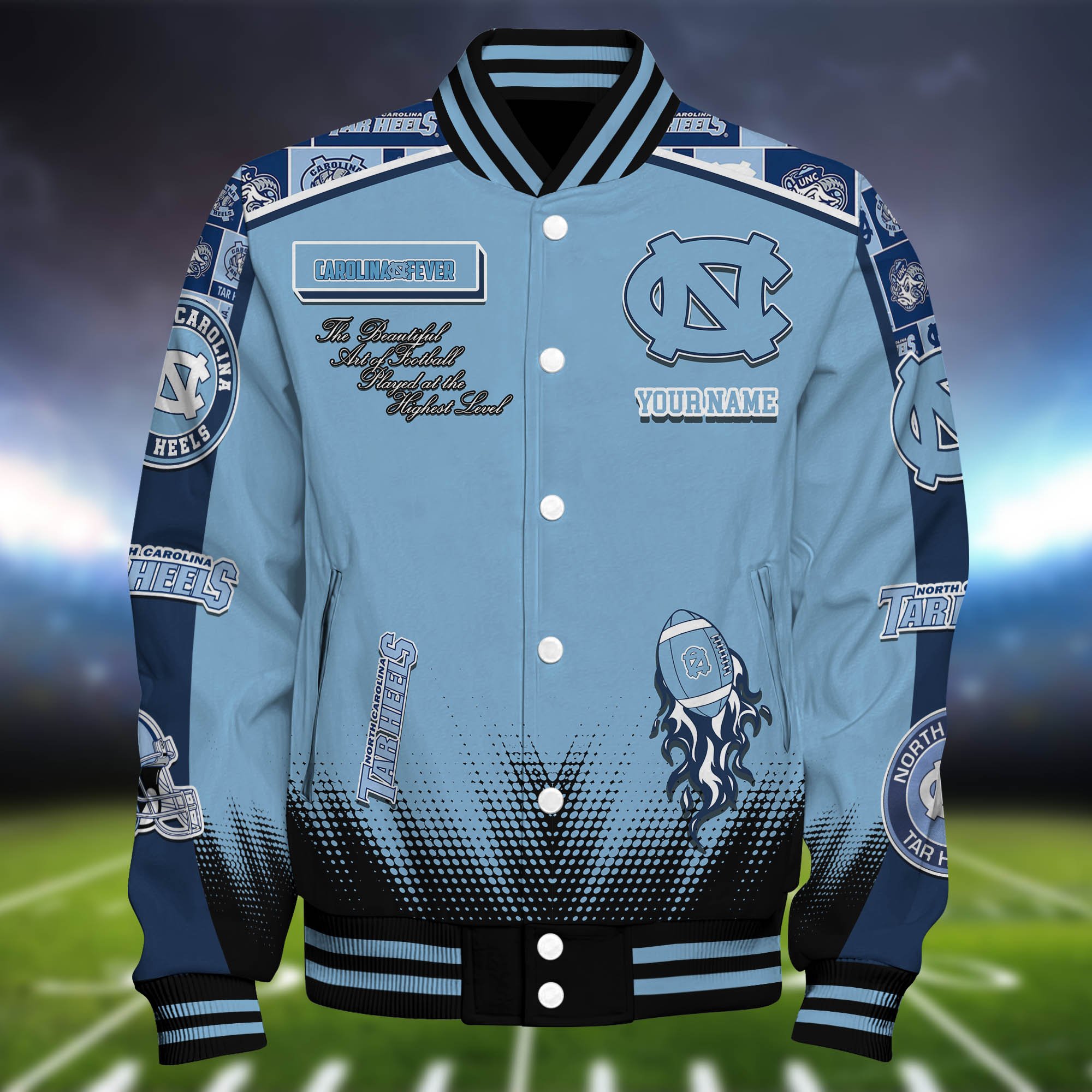 Alternative view of North Carolina Tar Heels Baseball Jacket Personalized Your Name, Jackets For Sport Fans ETHY-0115486A
