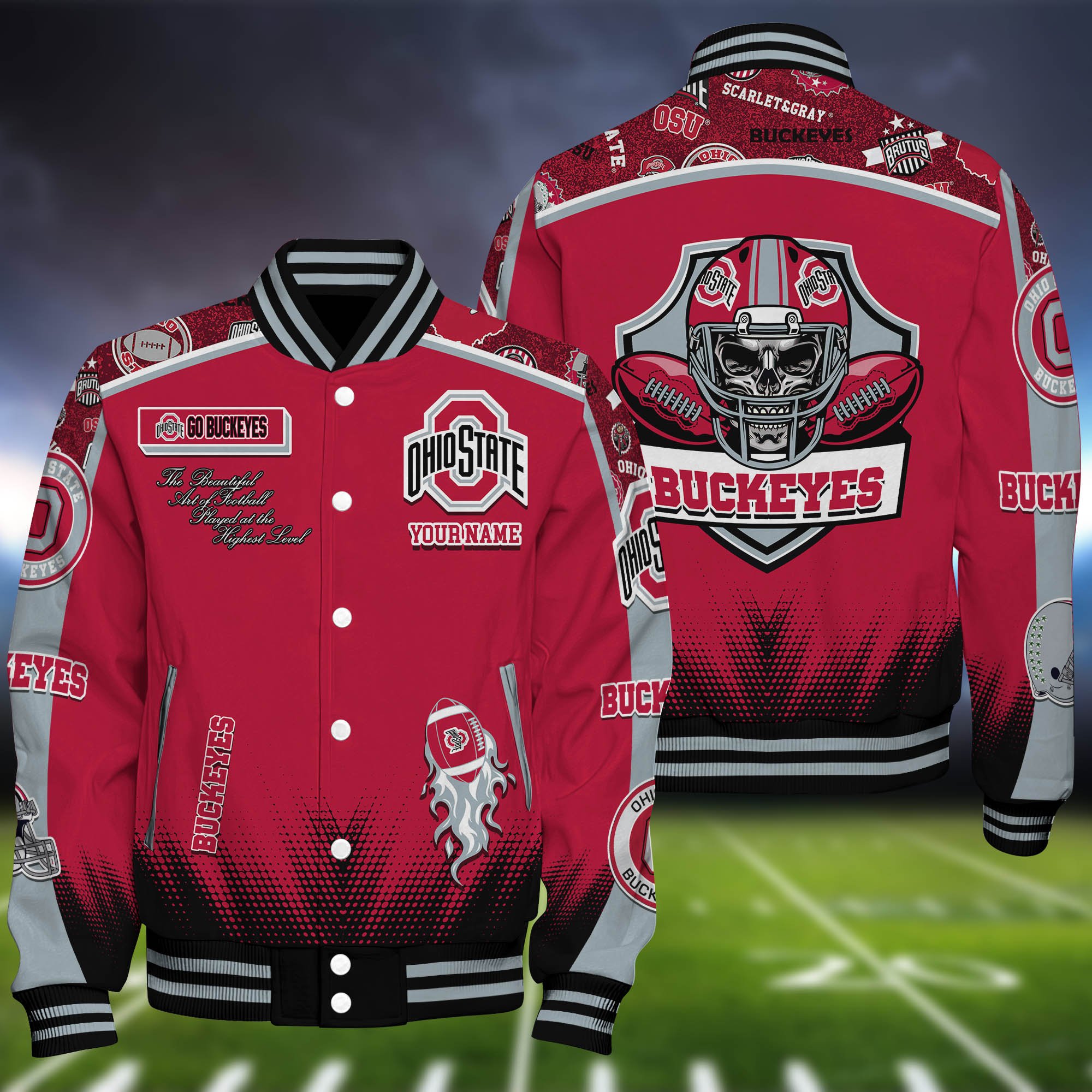 Ohio State Buckeyes Baseball Jacket Personalized Your Name, Jackets For Sport Fans ETHY-0115486A