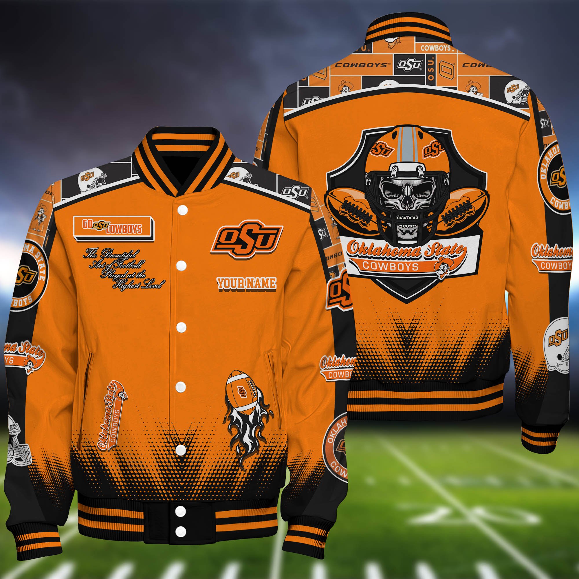 Oklahoma State Cowboys Baseball Jacket Personalized Your Name, Jackets For Sport Fans ETHY-0115486A