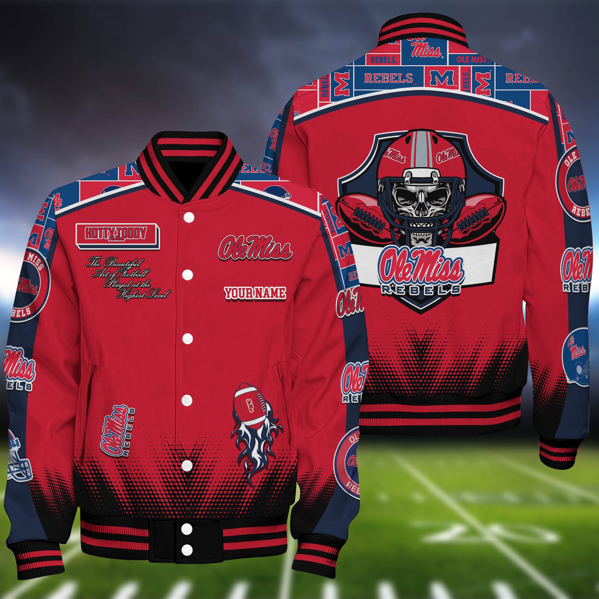 Ole Miss Rebels Baseball Jacket Personalized Your Name, Jackets For Sport Fans ETHY-0115486A