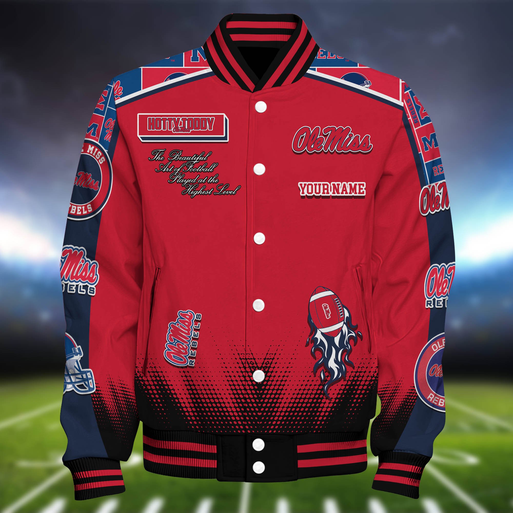 Alternative view of Ole Miss Rebels Baseball Jacket Personalized Your Name, Jackets For Sport Fans ETHY-0115486A