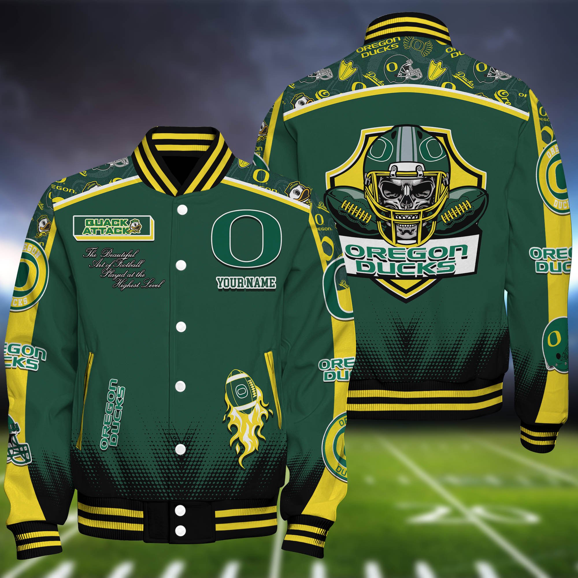 Oregon Ducks Baseball Jacket Personalized Your Name, Jackets For Sport Fans ETHY-0115486A
