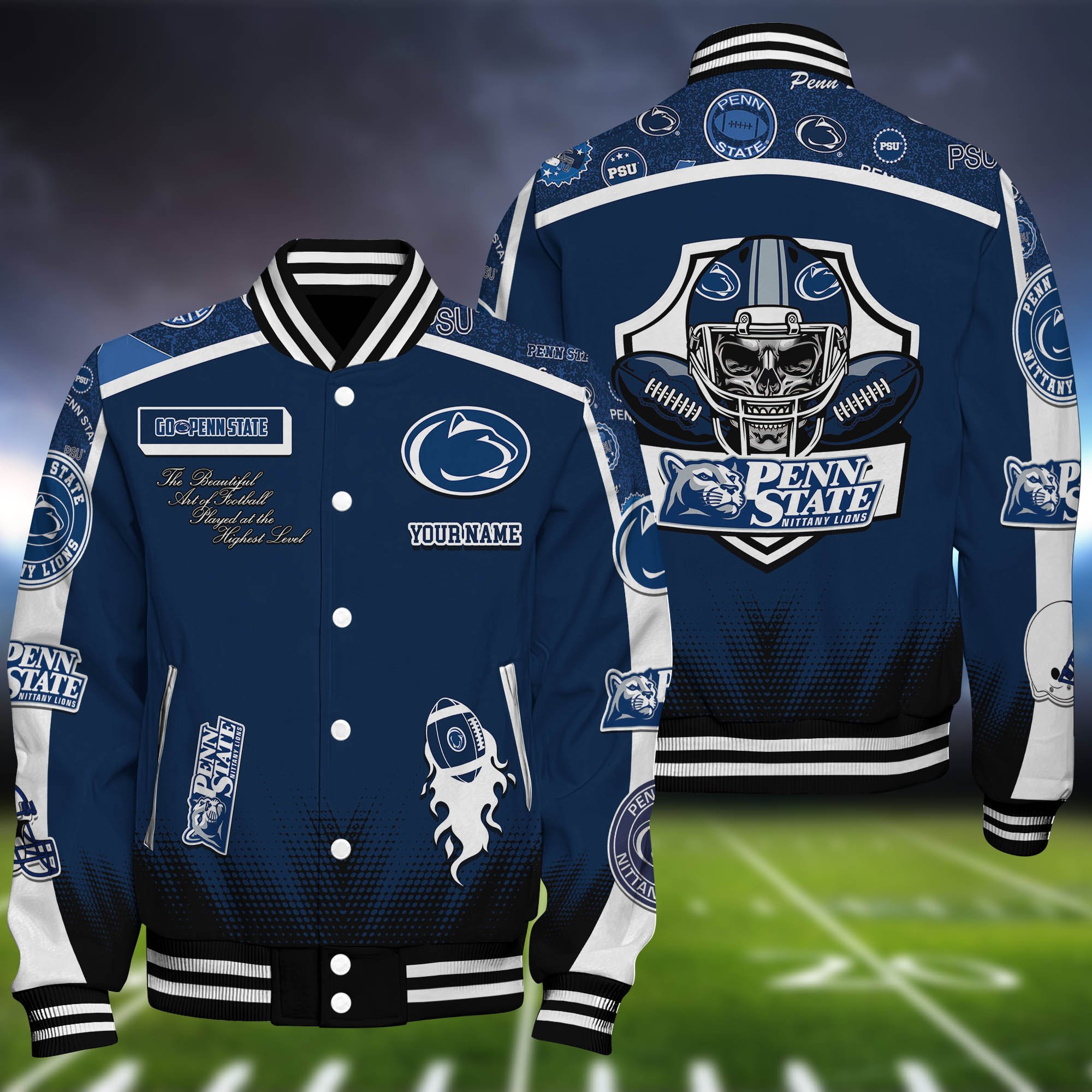Penn State Nittany Lions Baseball Jacket Personalized Your Name, Jackets For Sport Fans ETHY-0115486A