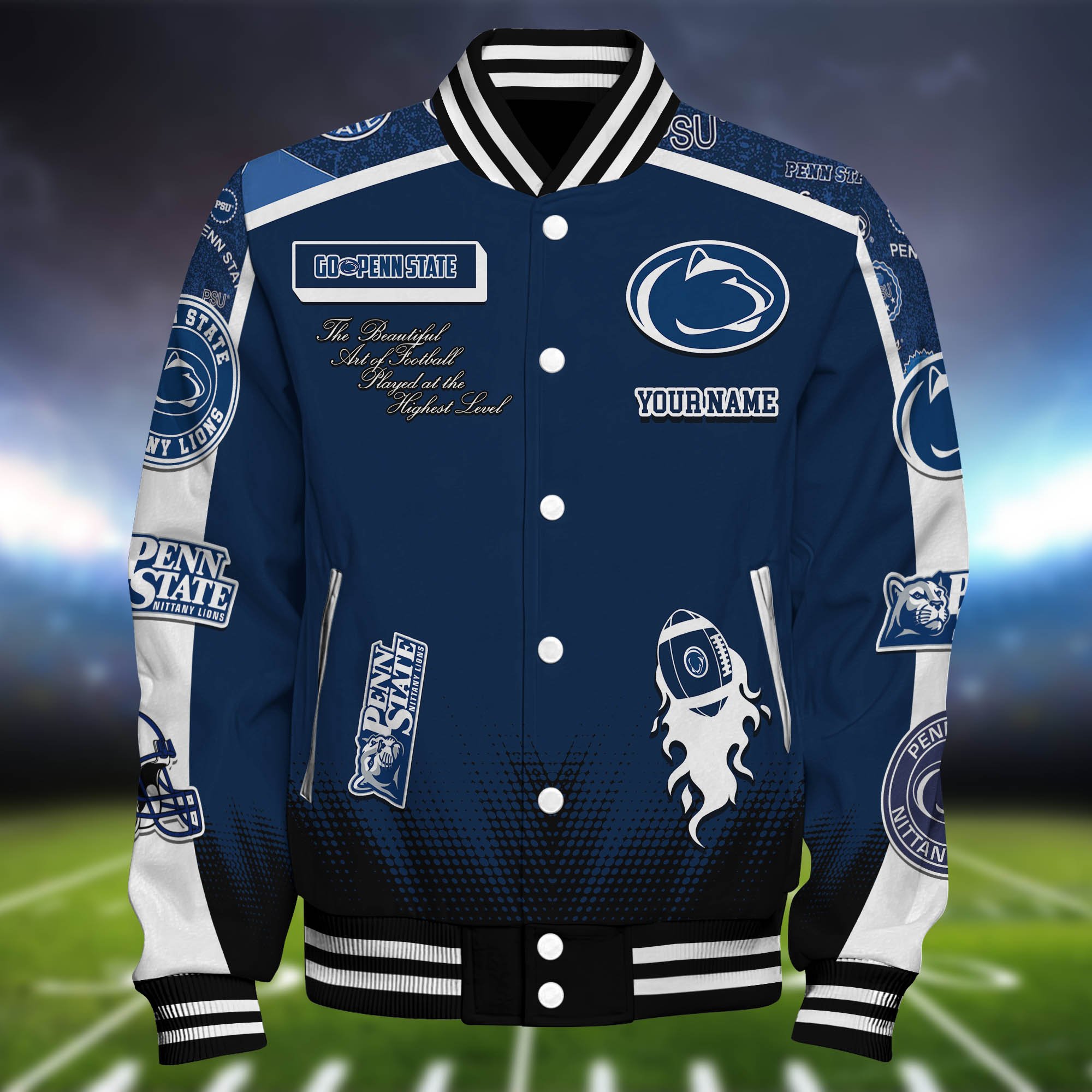 Alternative view of Penn State Nittany Lions Baseball Jacket Personalized Your Name, Jackets For Sport Fans ETHY-0115486A