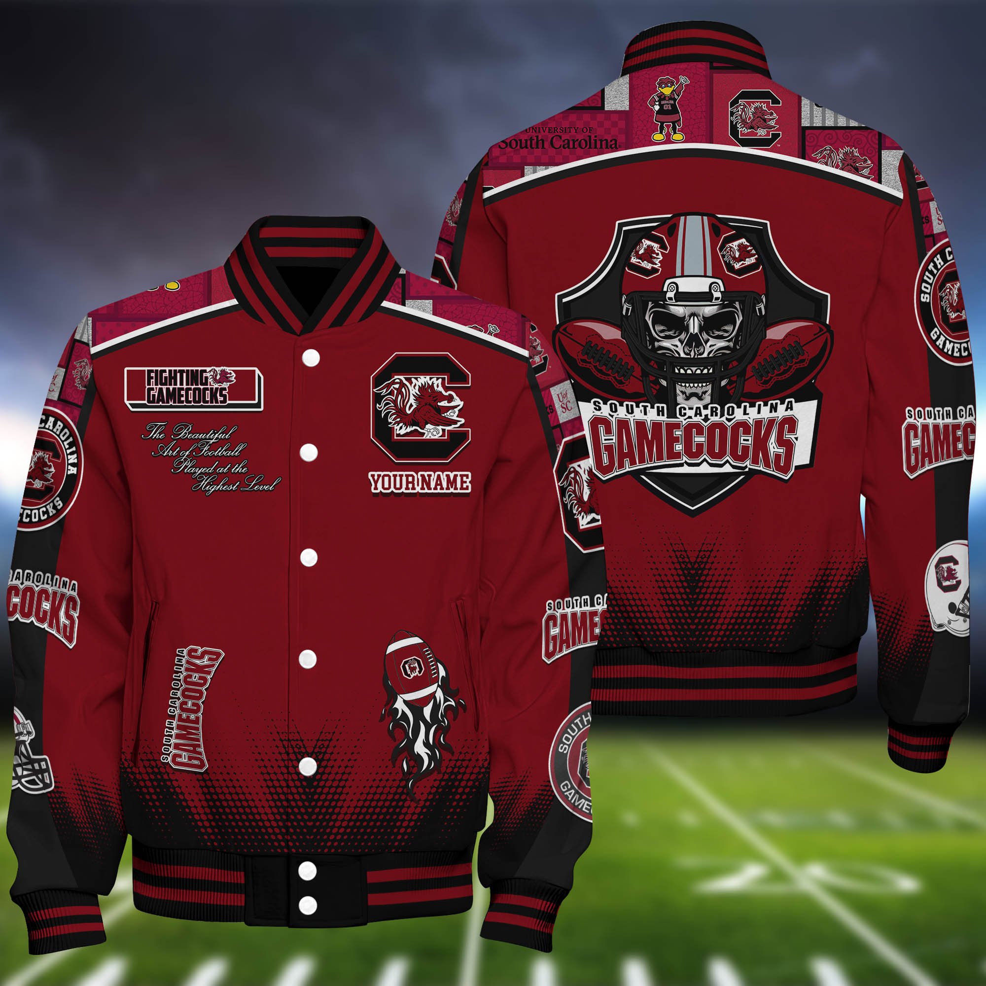 South Carolina Gamecocks Baseball Jacket Personalized Your Name, Jackets For Sport Fans ETHY-0115486A