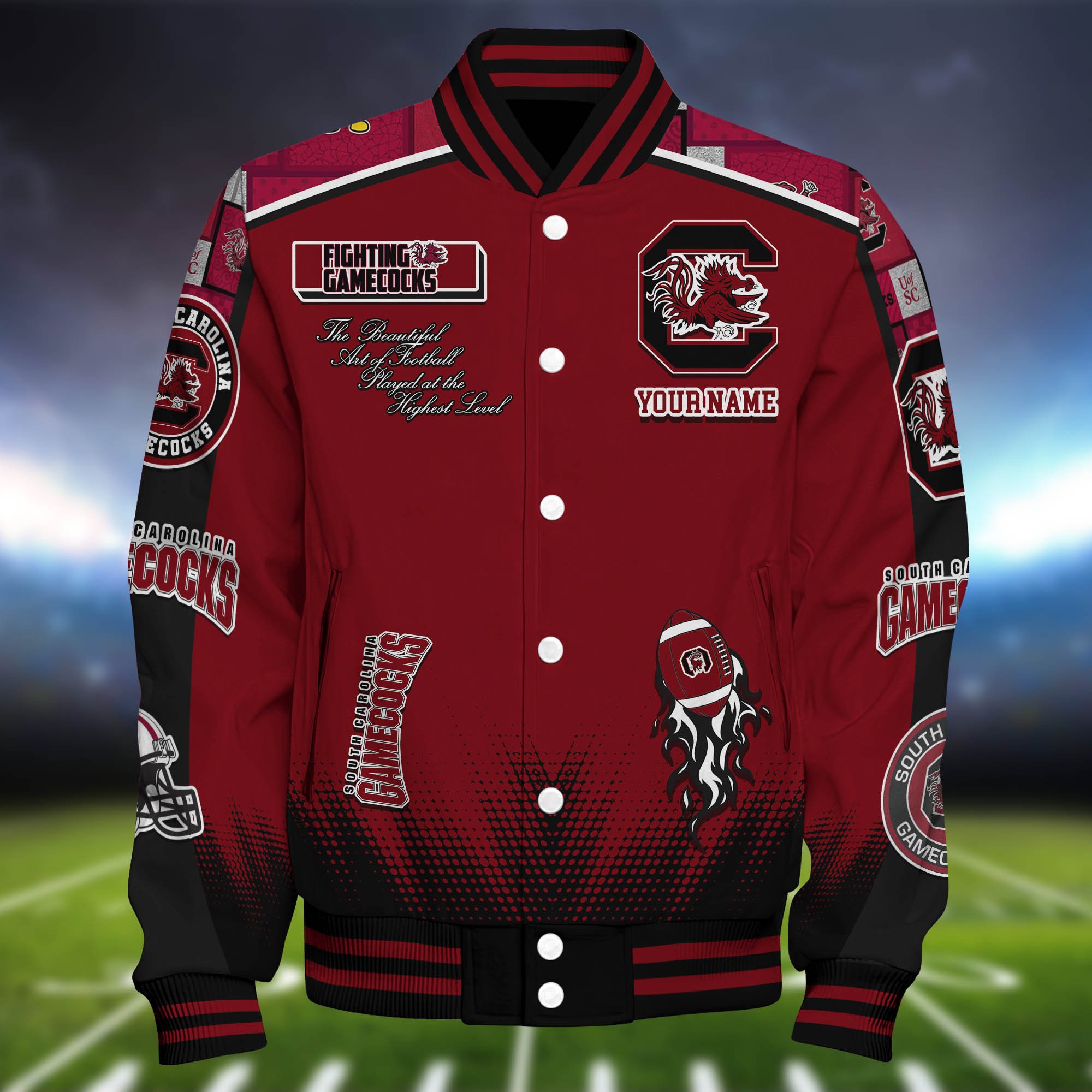Alternative view of South Carolina Gamecocks Baseball Jacket Personalized Your Name, Jackets For Sport Fans ETHY-0115486A