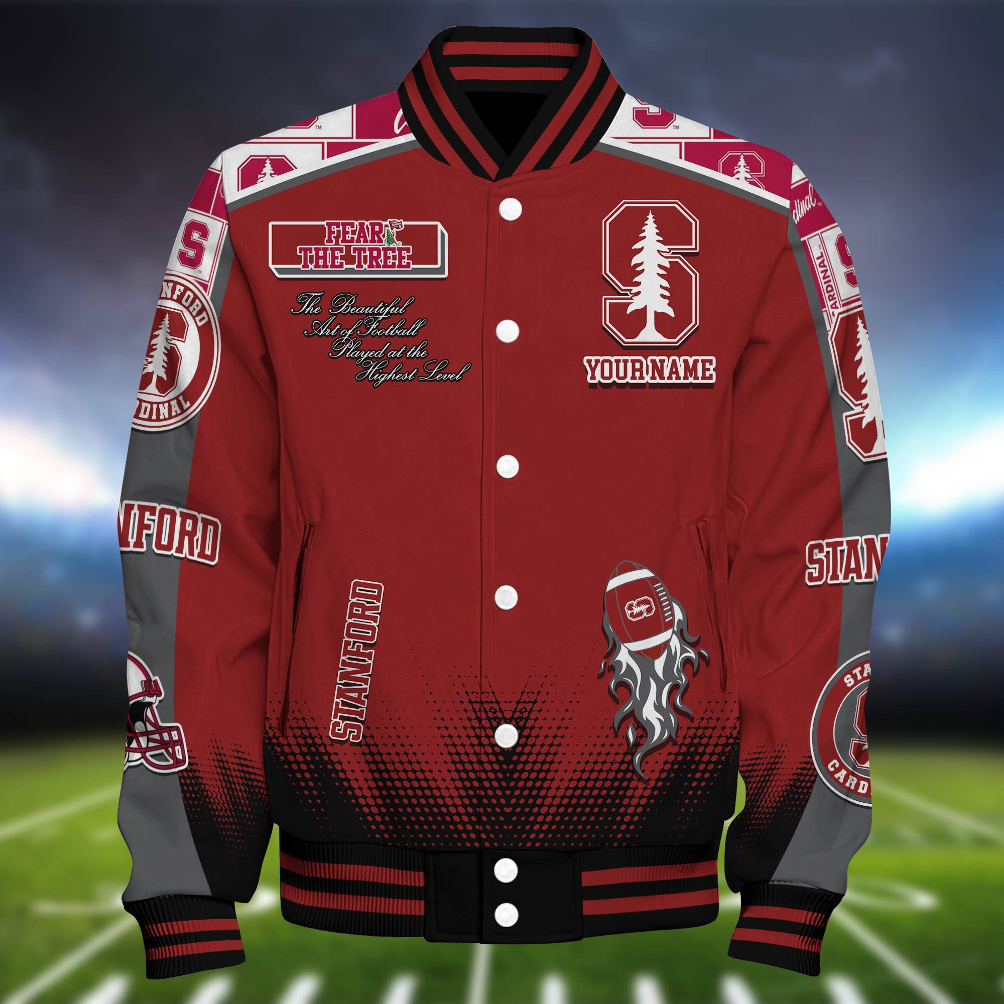 Alternative view of Stanford Cardinal Baseball Jacket Personalized Your Name, Jackets For Sport Fans ETHY-0115486A